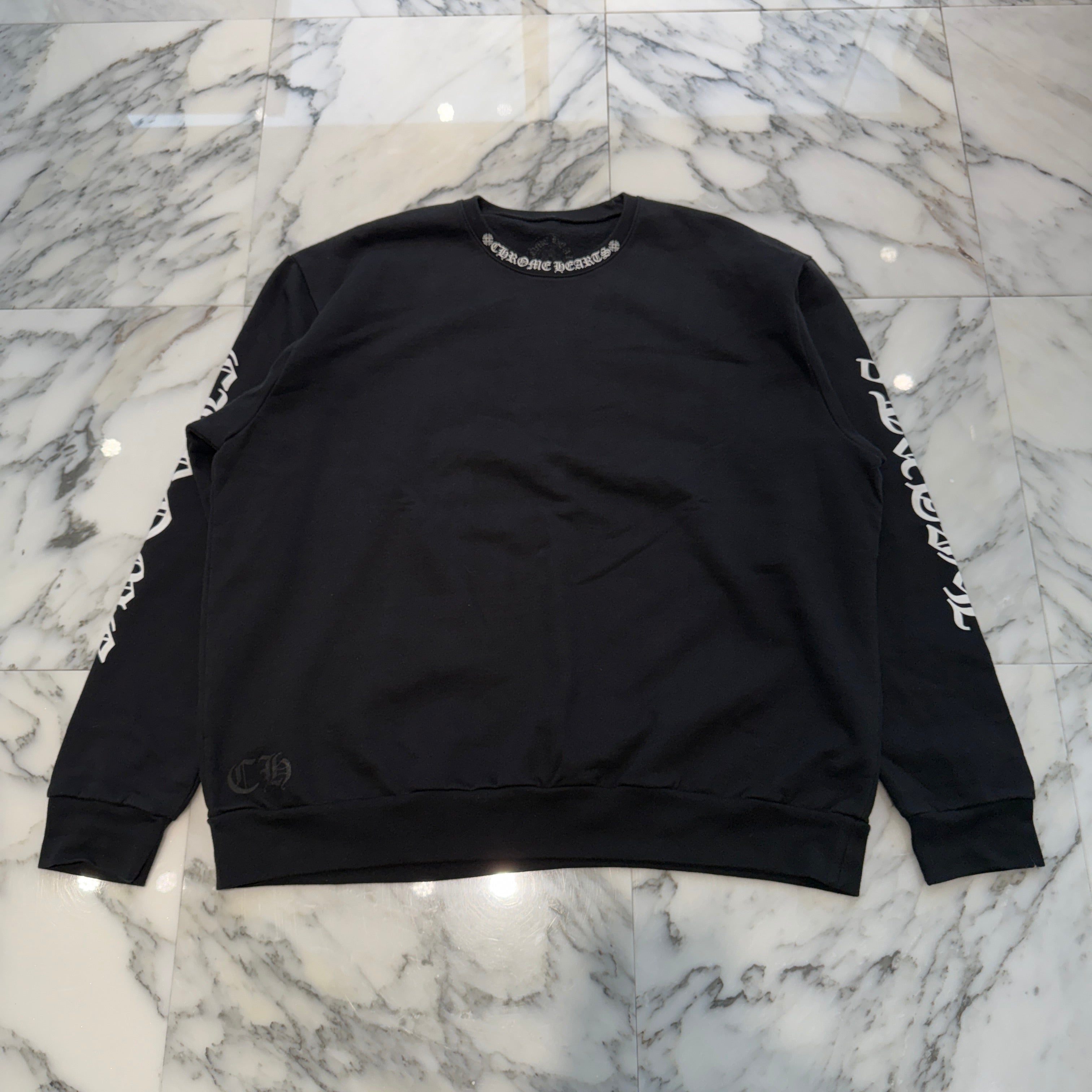 CHROME HEARTS Neck Logo Crewneck Sweatshirt Size L クロムハーツ