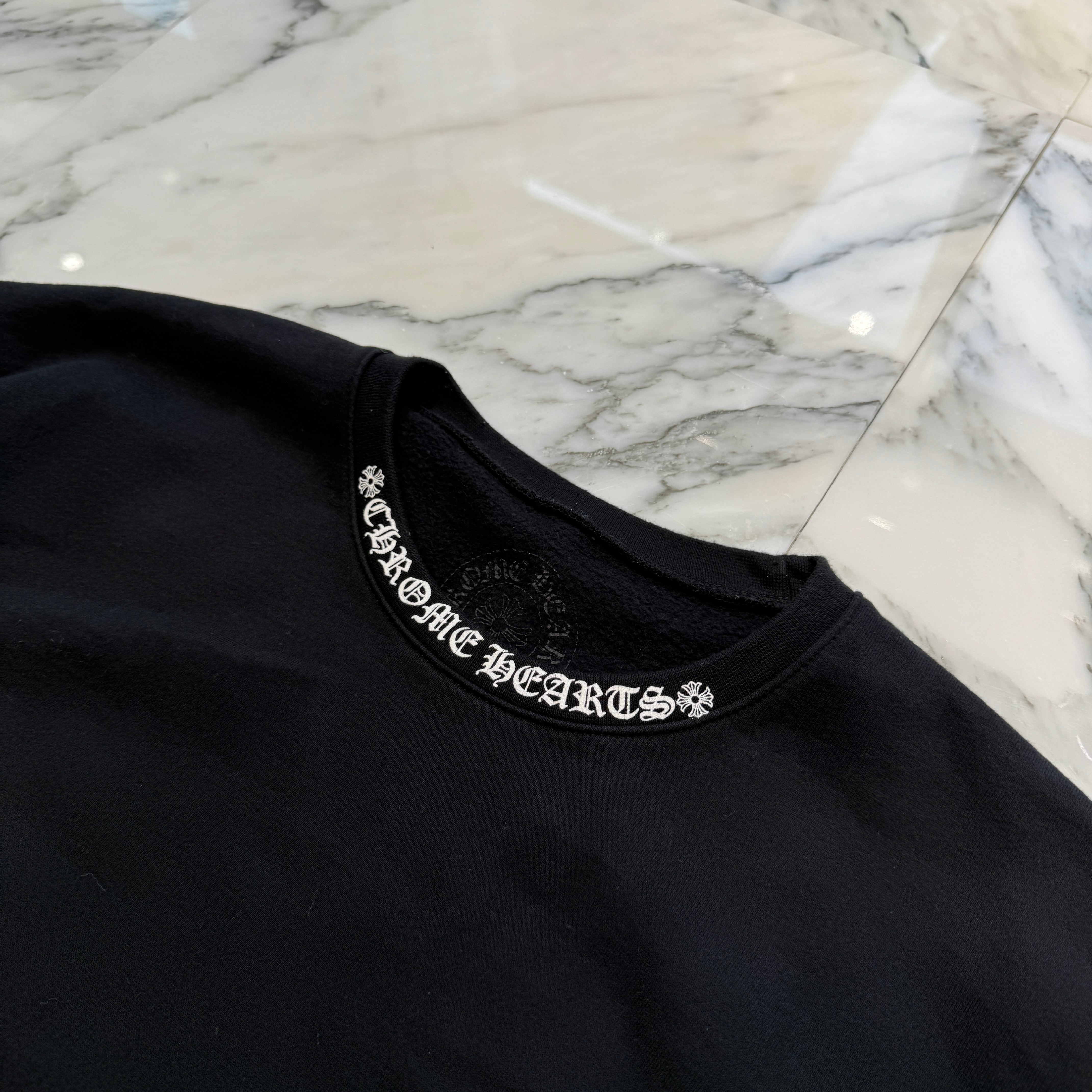 CHROME HEARTS Neck Logo Crewneck Sweatshirt Size L クロムハーツ ネックロゴクルーネックスウェットシャツ サイズL