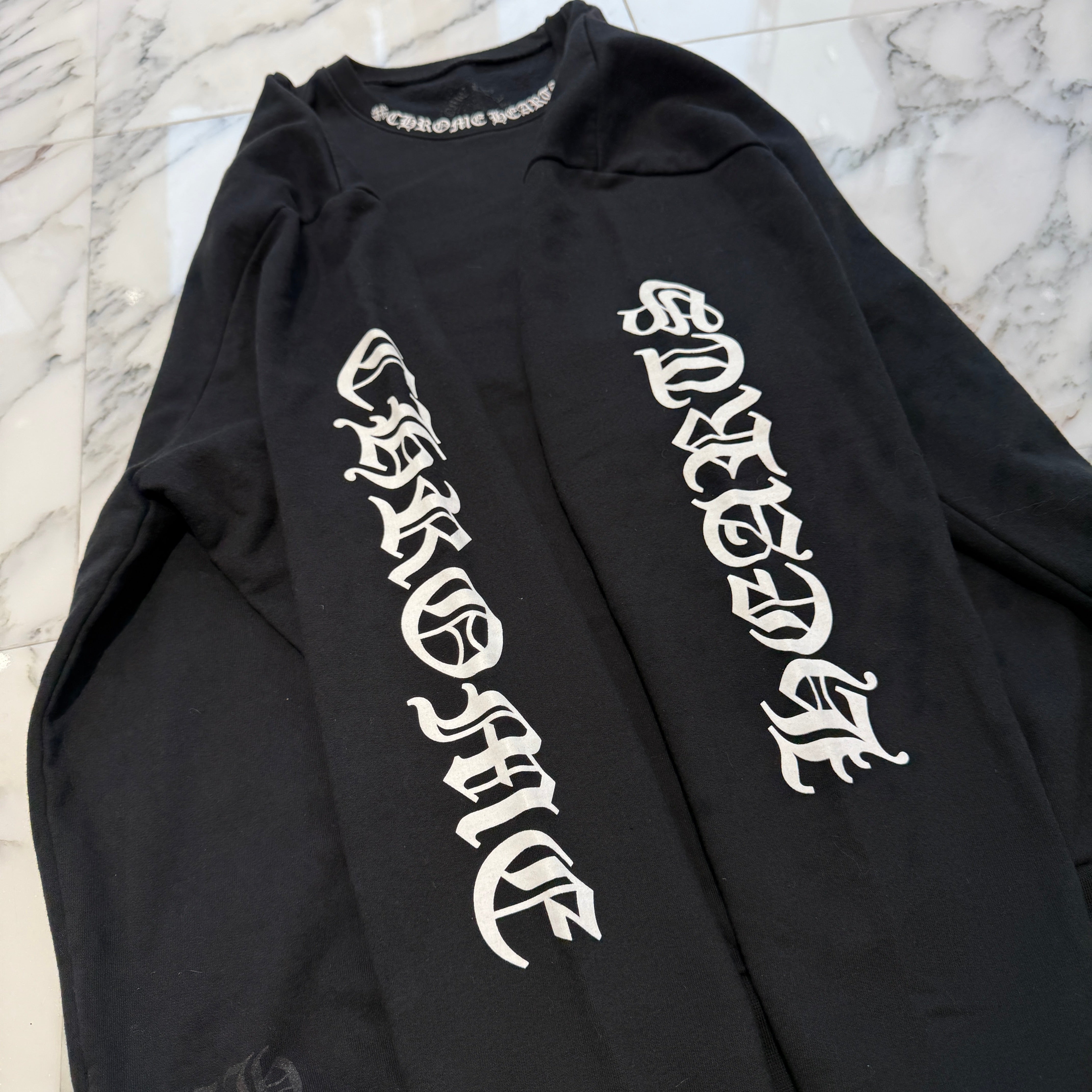 CHROME HEARTS Neck Logo Crewneck Sweatshirt Size L クロムハーツ