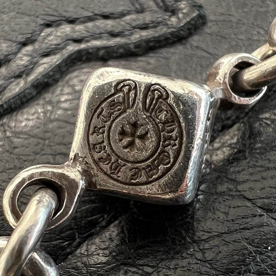 CHROME HEARTS DICE Cross Ball Silver Bracelet Size 9 LINK クロムハーツ ダイス クロスボール シルバー ブレスレット サイズ9リンク