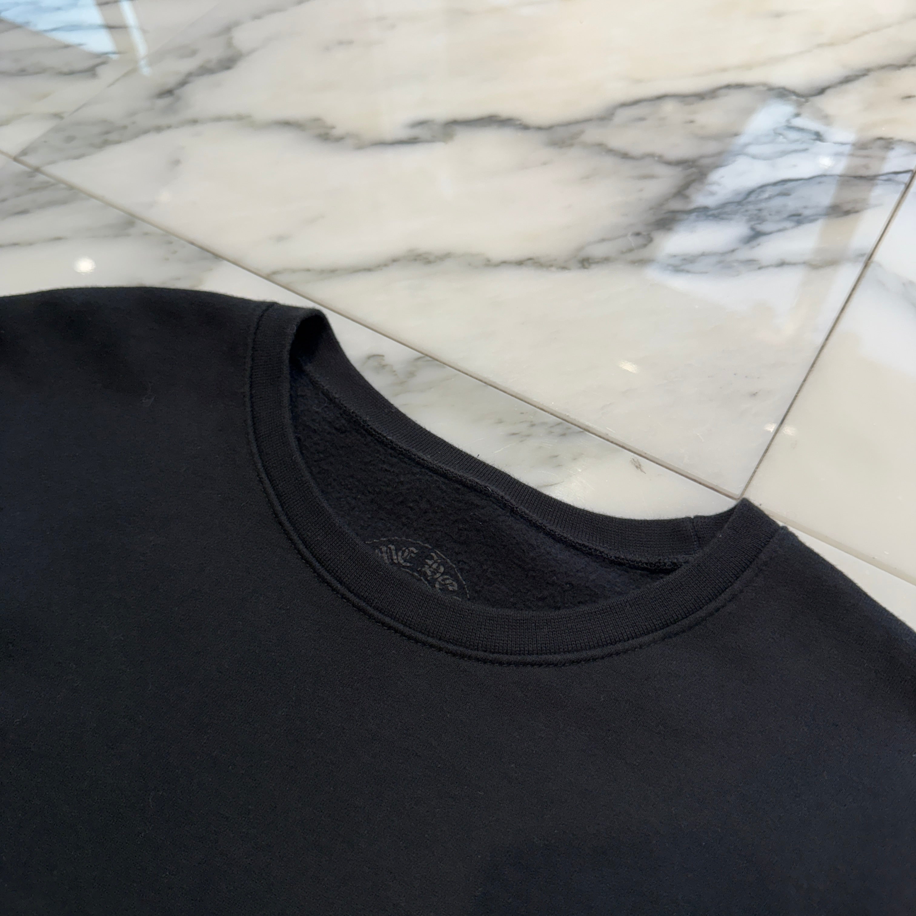 CHROME HEARTS Floral Cross Horseshoe Crewneck Sweat Shirts Size L クロムハーツ フローラルクロス ホースシュー クルーネック スウェットシャツ サイズL