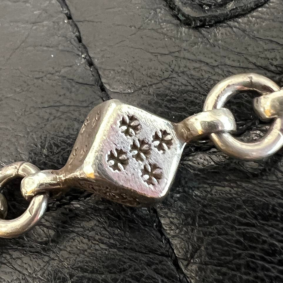 CHROME HEARTS DICE Cross Ball Silver Bracelet Size 9 LINK クロムハーツ ダイス クロスボール シルバー ブレスレット サイズ9リンク