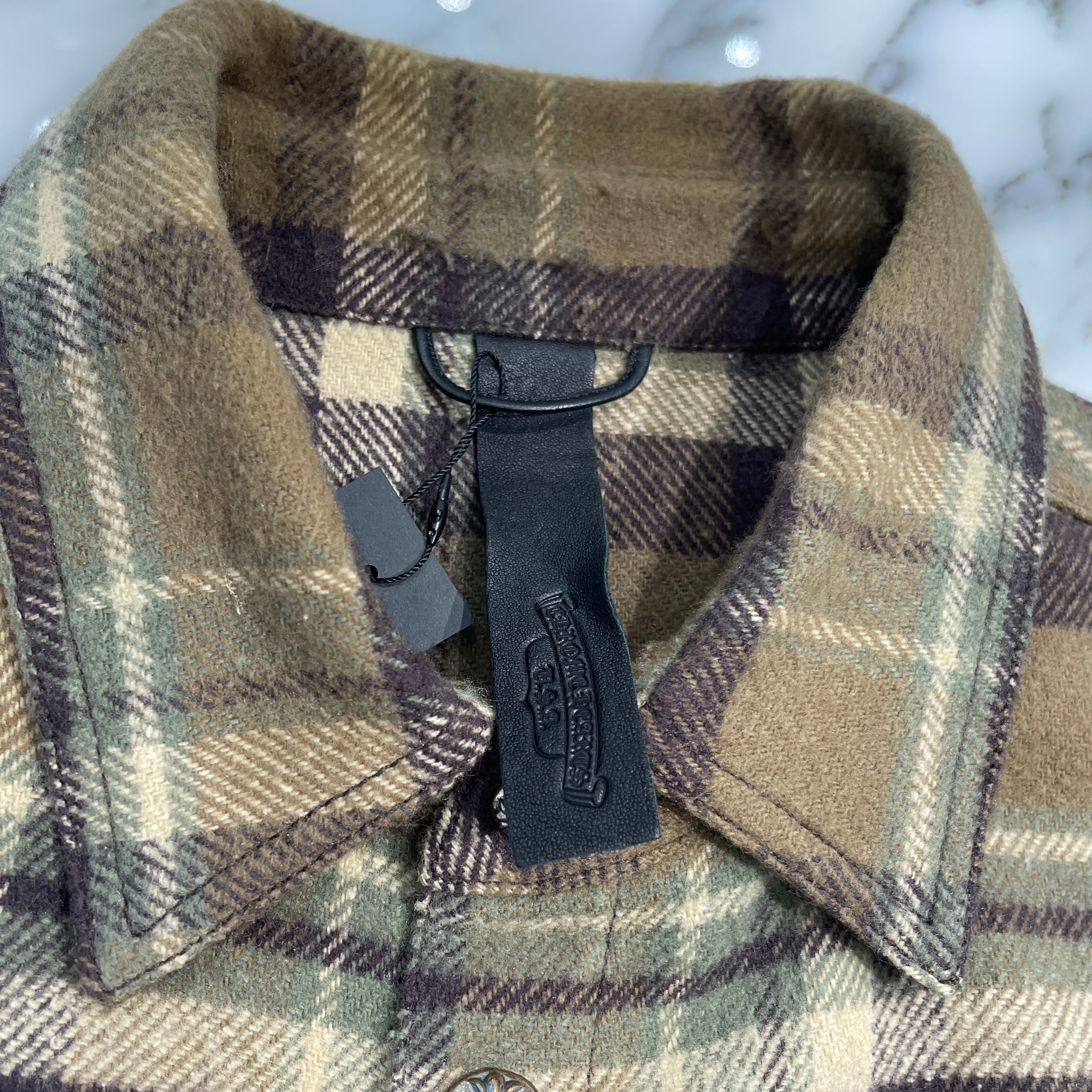 CHROME HEARTS Y NOT WORK DOG Flannel Check Shirt Jacket Size L クロムハーツ ワイノット ワークドッグ フランネル チェック シャツジャケット サイズL