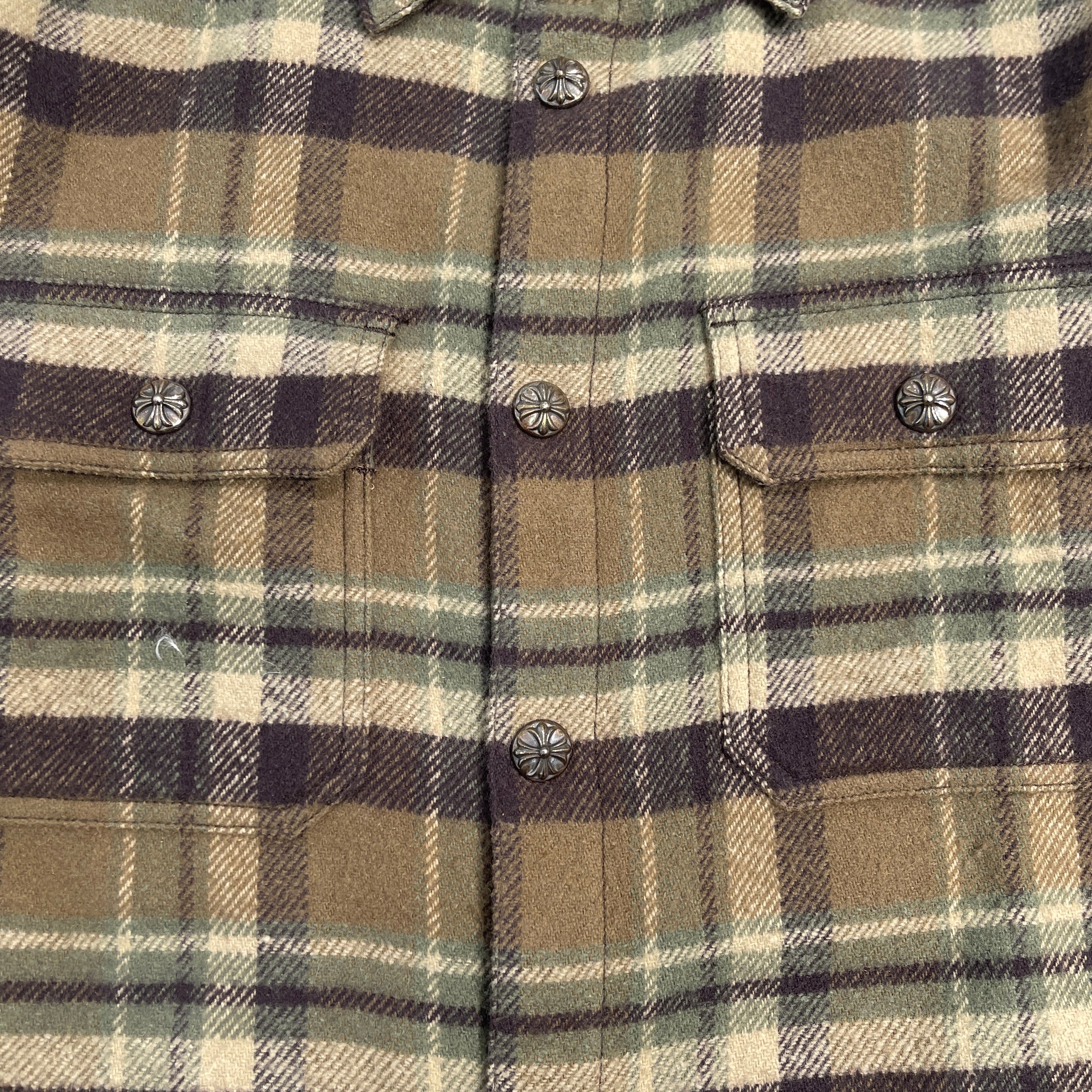 CHROME HEARTS Y NOT WORK DOG Flannel Check Shirt Jacket Size L クロムハーツ ワイノット ワークドッグ フランネル チェック シャツジャケット サイズL