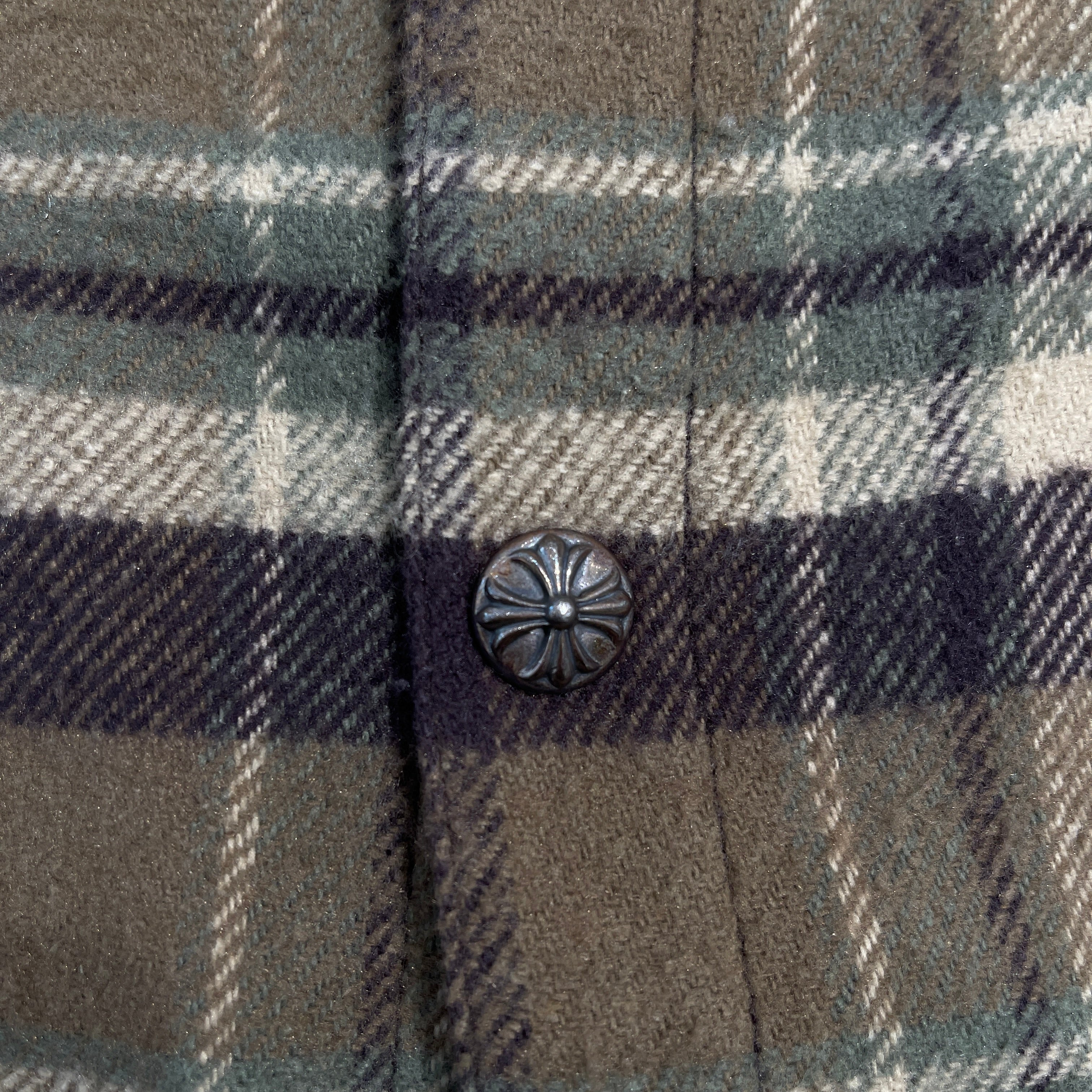 CHROME HEARTS Y NOT WORK DOG Flannel Check Shirt Jacket Size L クロムハーツ ワイノット ワークドッグ フランネル チェック シャツジャケット サイズL