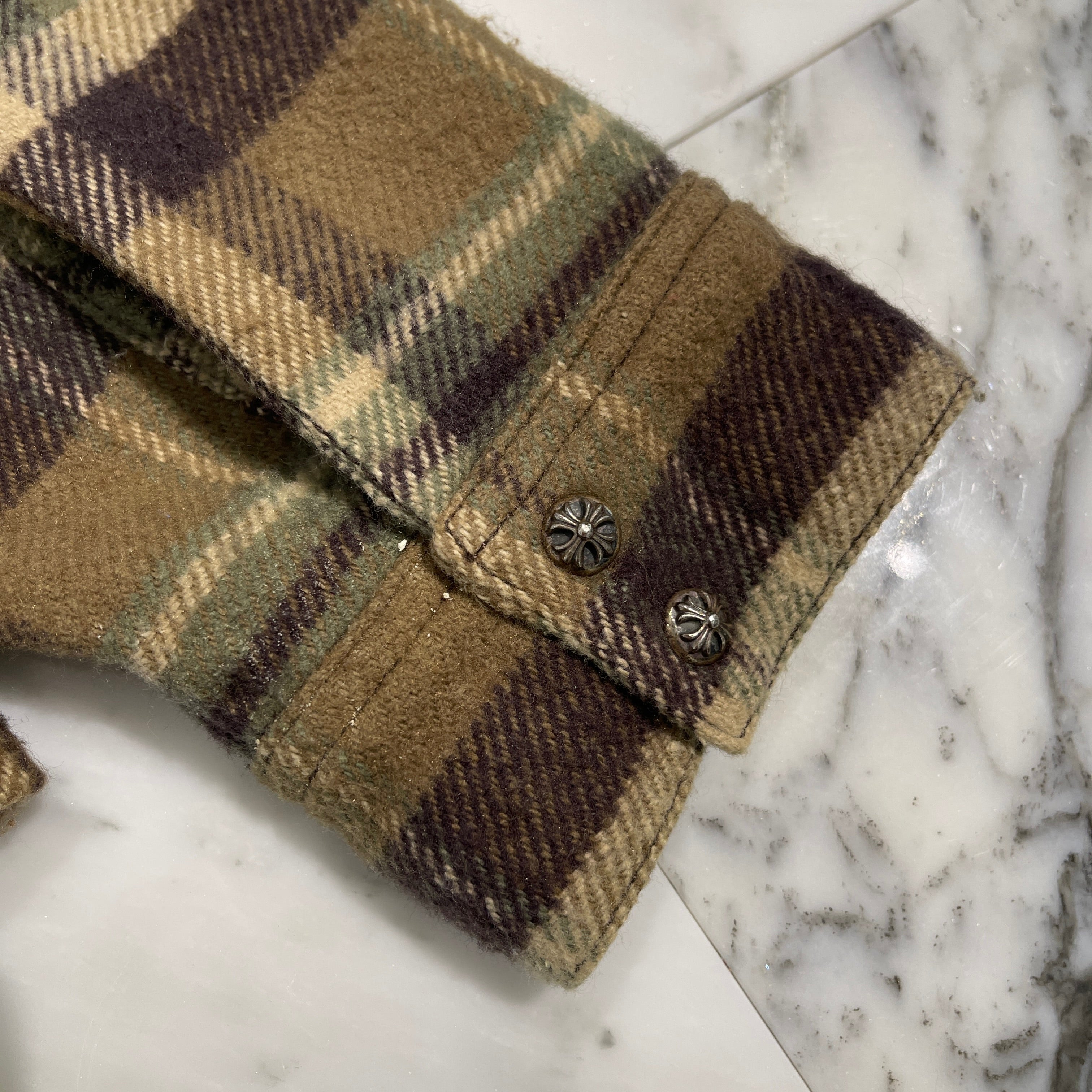 CHROME HEARTS Y NOT WORK DOG Flannel Check Shirt Jacket Size L クロムハーツ ワイノット ワークドッグ フランネル チェック シャツジャケット サイズL