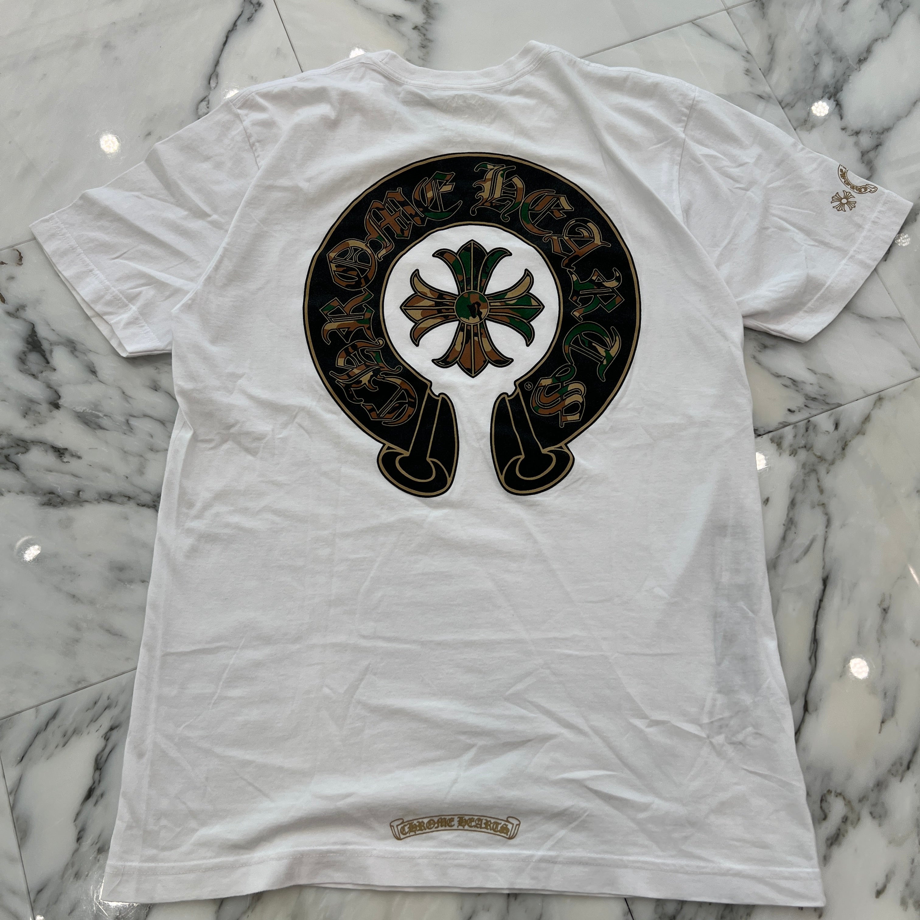 CHROME HEARTS クロムハーツ Camo Horseshoe S/S Tee カモフラ ホースシュー半袖Tシャツ ブラック CHROME HEARTS Camo Horseshoe Zip Up Hoodie Size S クロムハーツ