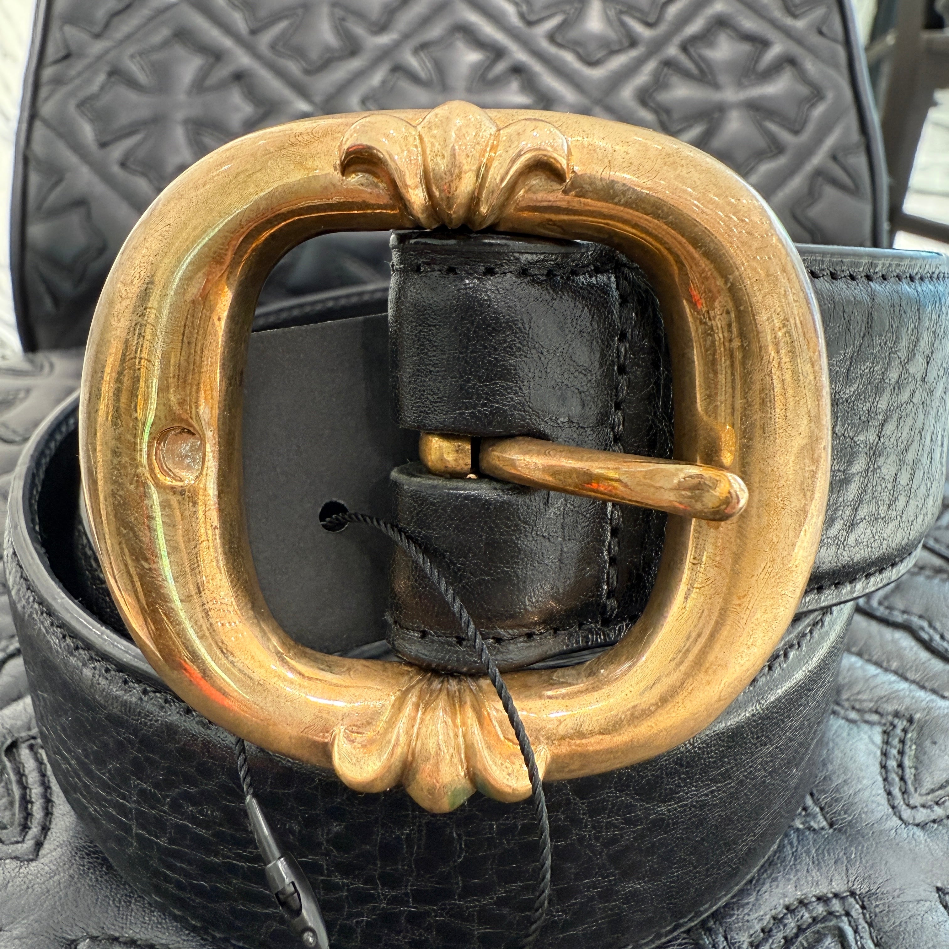 CHROME HEARTS Bronze Gunslinger Leather Belt Size 34 クロムハーツ ブロンズ ガンスリンガー レザーベルト サイズ34