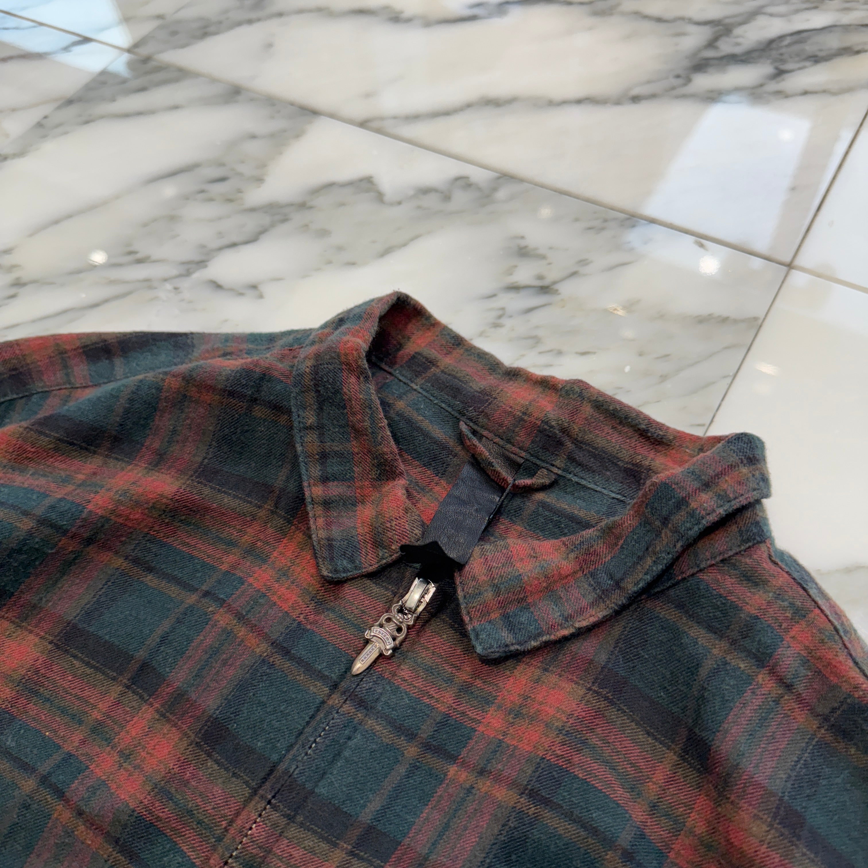 CHROME HEARTS Y NOT HEYWOOD Zip Up Check Shirt Size L クロムハーツ ワイノット ヘイウッド ジップアップ チェックシャツ サイズL