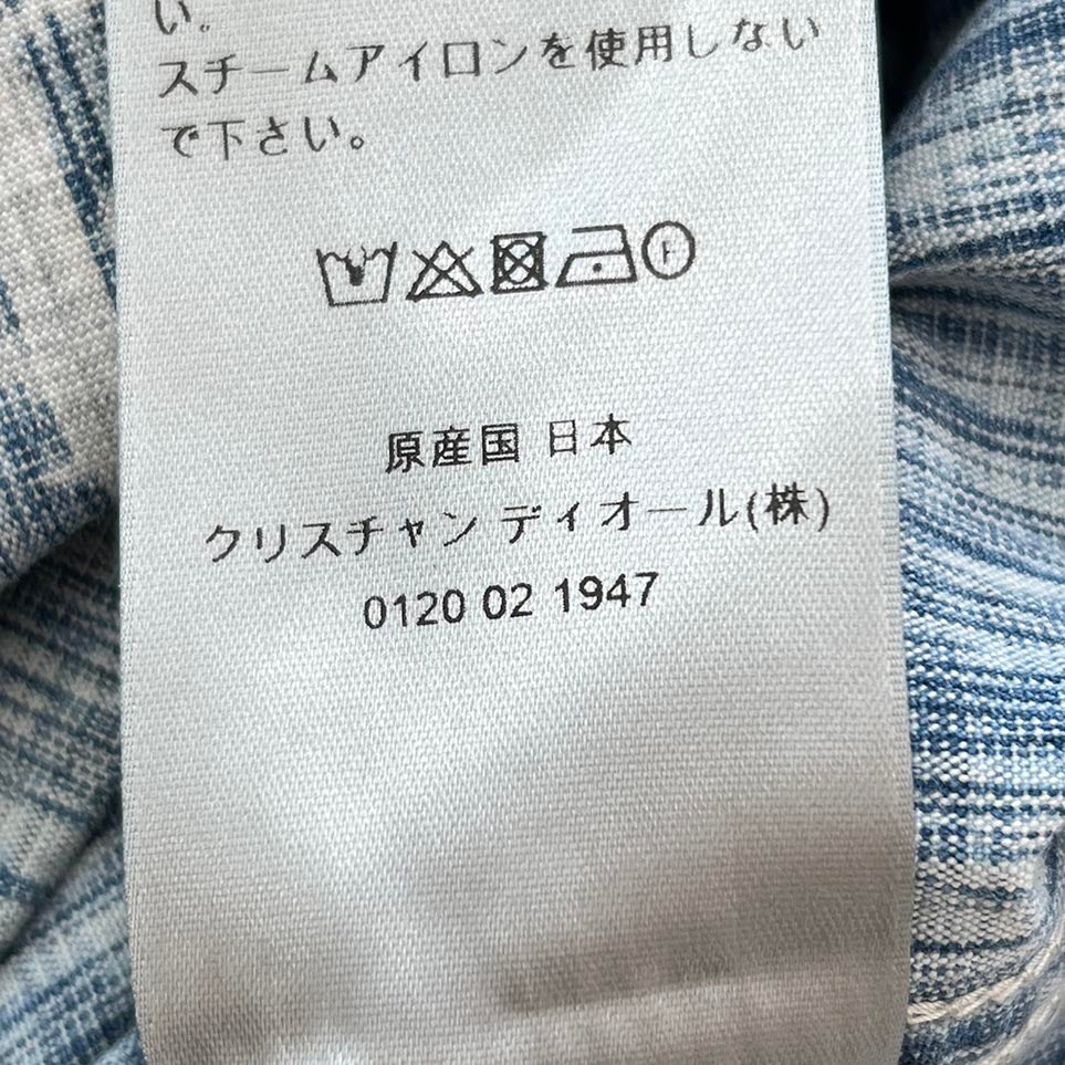 DIOR 2020AW Oblique Kasuri Cotton Denim Shirt 013D585BY989 Size 39 ディオール オブリーク カスリ コットンデニム シャツ サイズ39