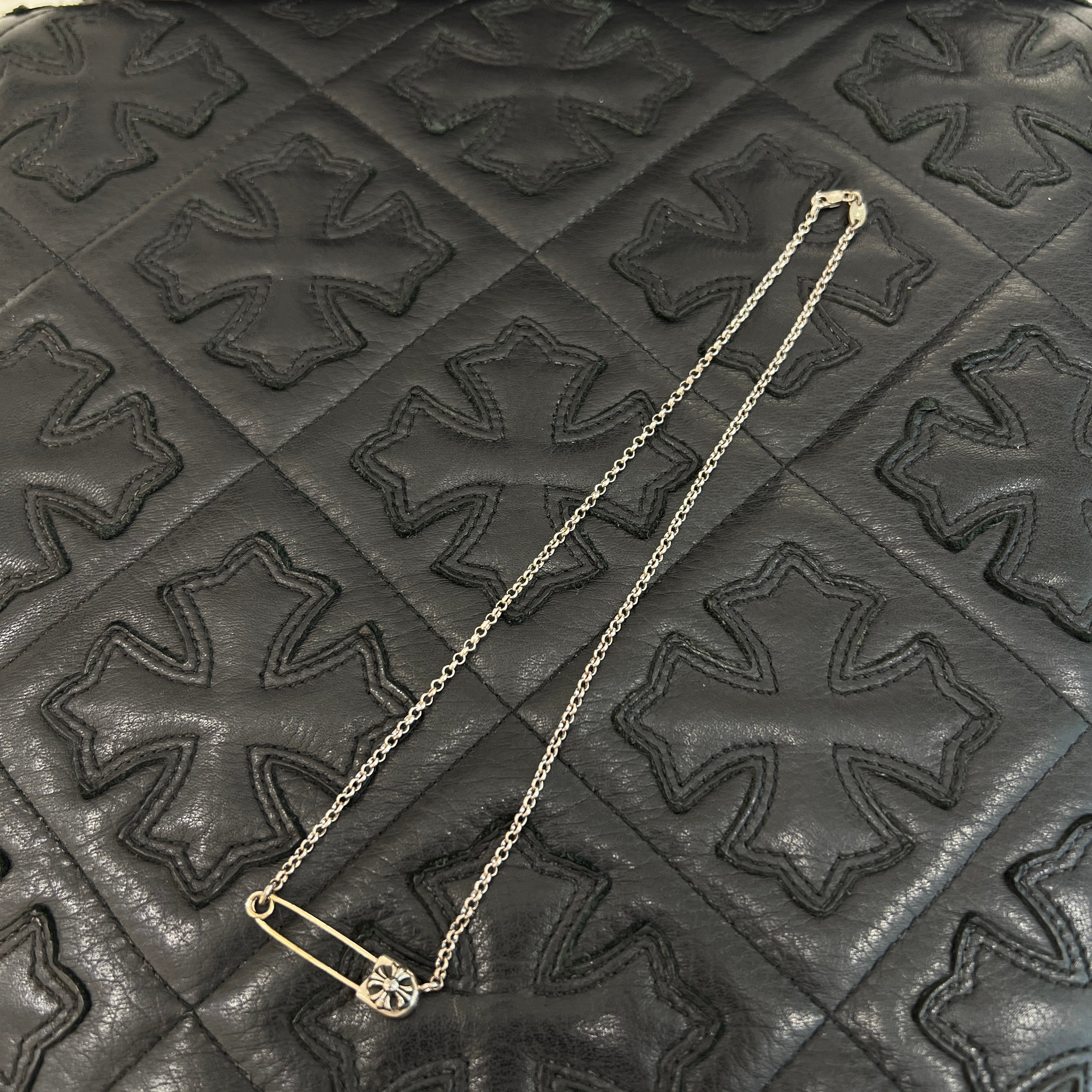 CHROME HEARTS Safety Pin Pendant Top Roll Chain Necklace Size 16 Inch クロムハーツ セーフティピン ペンダントトップ ロールチェーン ネックレス サイズ16インチ