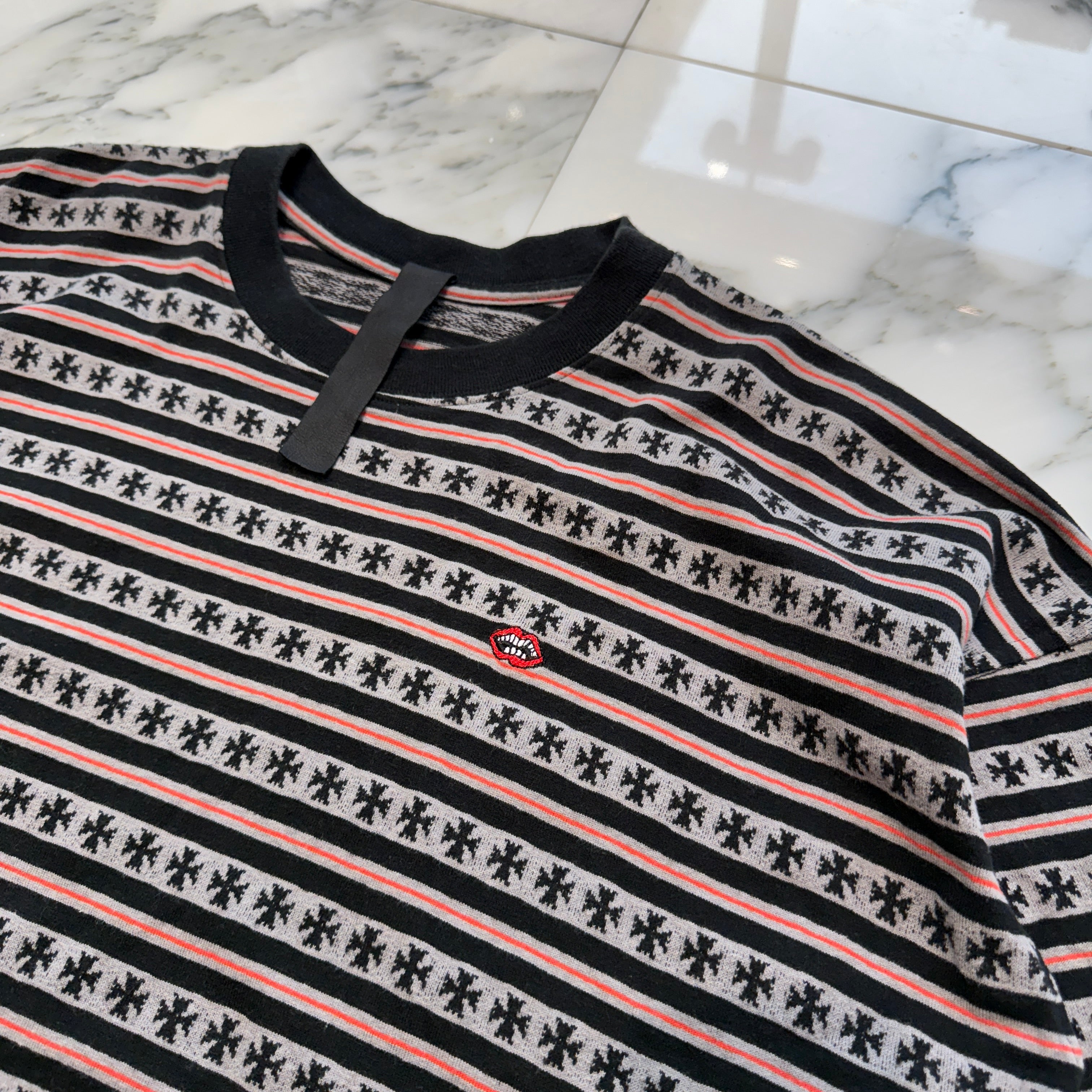 CHROME HEARTS × MATTY BOY Y Not Stripe CH Plus Tee Size L クロムハーツ×マッティボーイ ワイノット ストライプ CHプラス Tシャツ サイズL