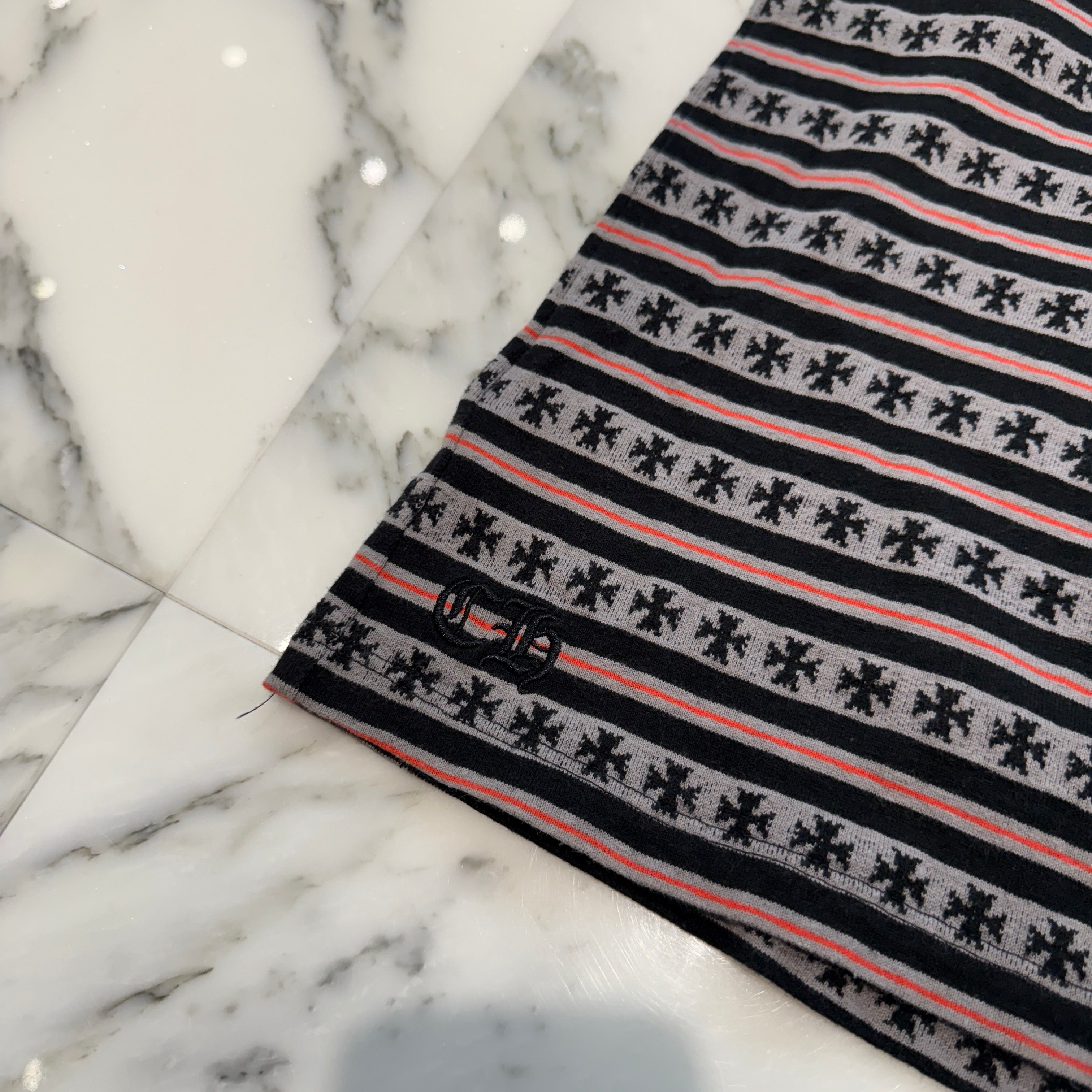 CHROME HEARTS × MATTY BOY Y Not Stripe CH Plus Tee Size L クロムハーツ×マッティボーイ ワイノット ストライプ CHプラス Tシャツ サイズL