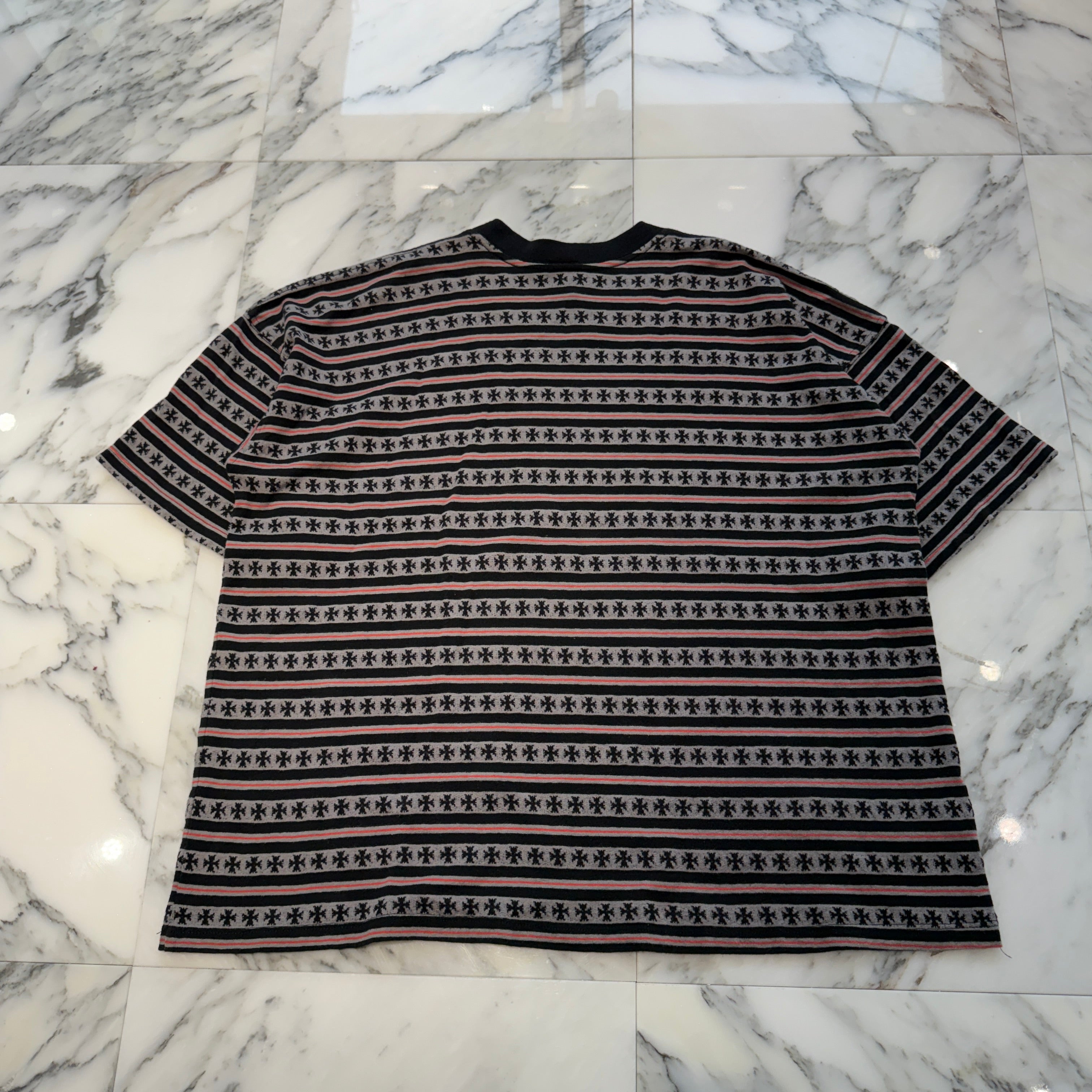 CHROME HEARTS × MATTY BOY Y Not Stripe CH Plus Tee Size L クロムハーツ×マッティボーイ ワイノット ストライプ CHプラス Tシャツ サイズL