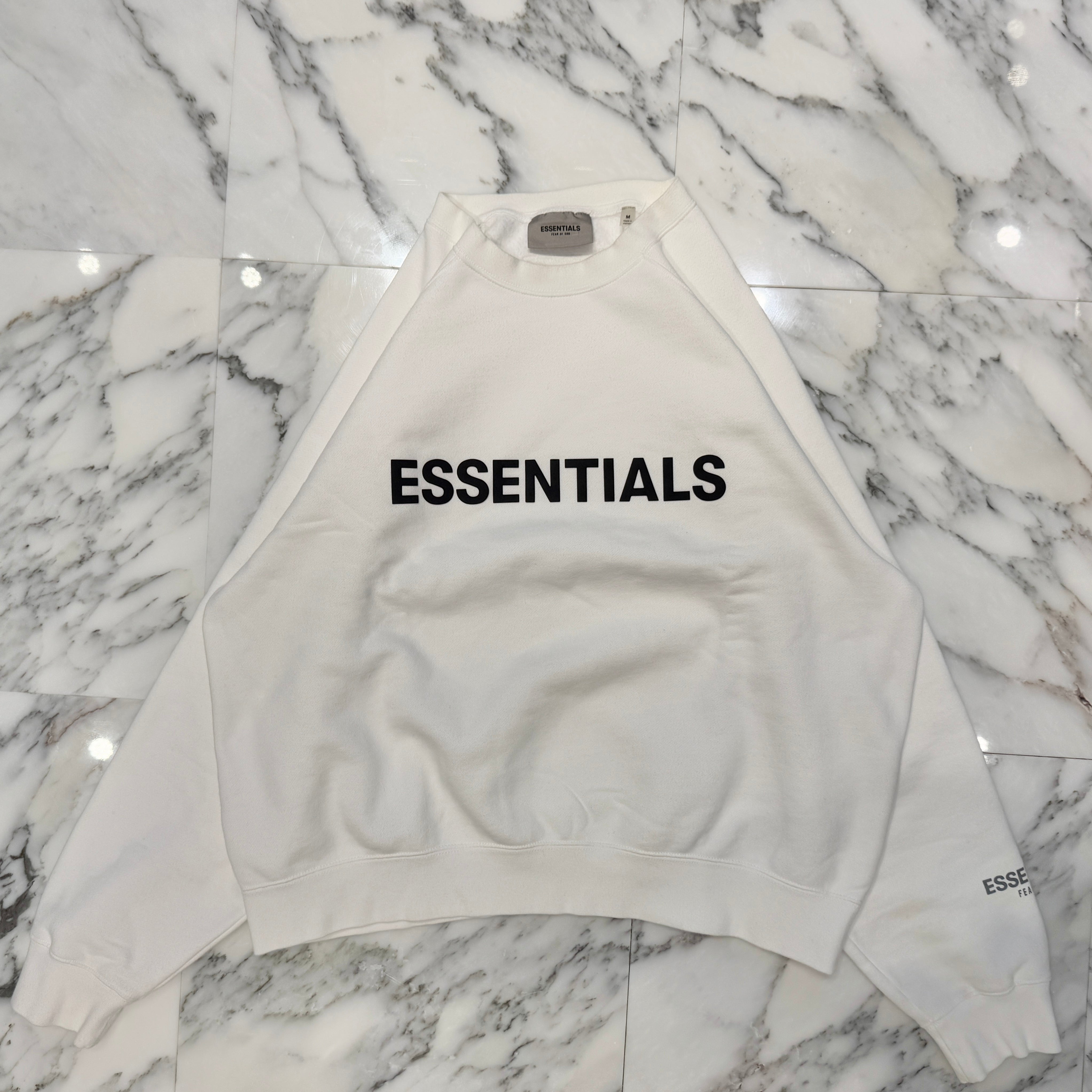 FEAR OF GOD ESSENTIALS 2020SS 3D Silicon Applique Crewneck Sweat Shirt Size M フィアオブゴッド エッセンシャル 3Dシリコンアップリケ クルーネック スウェットシャツ サイズM