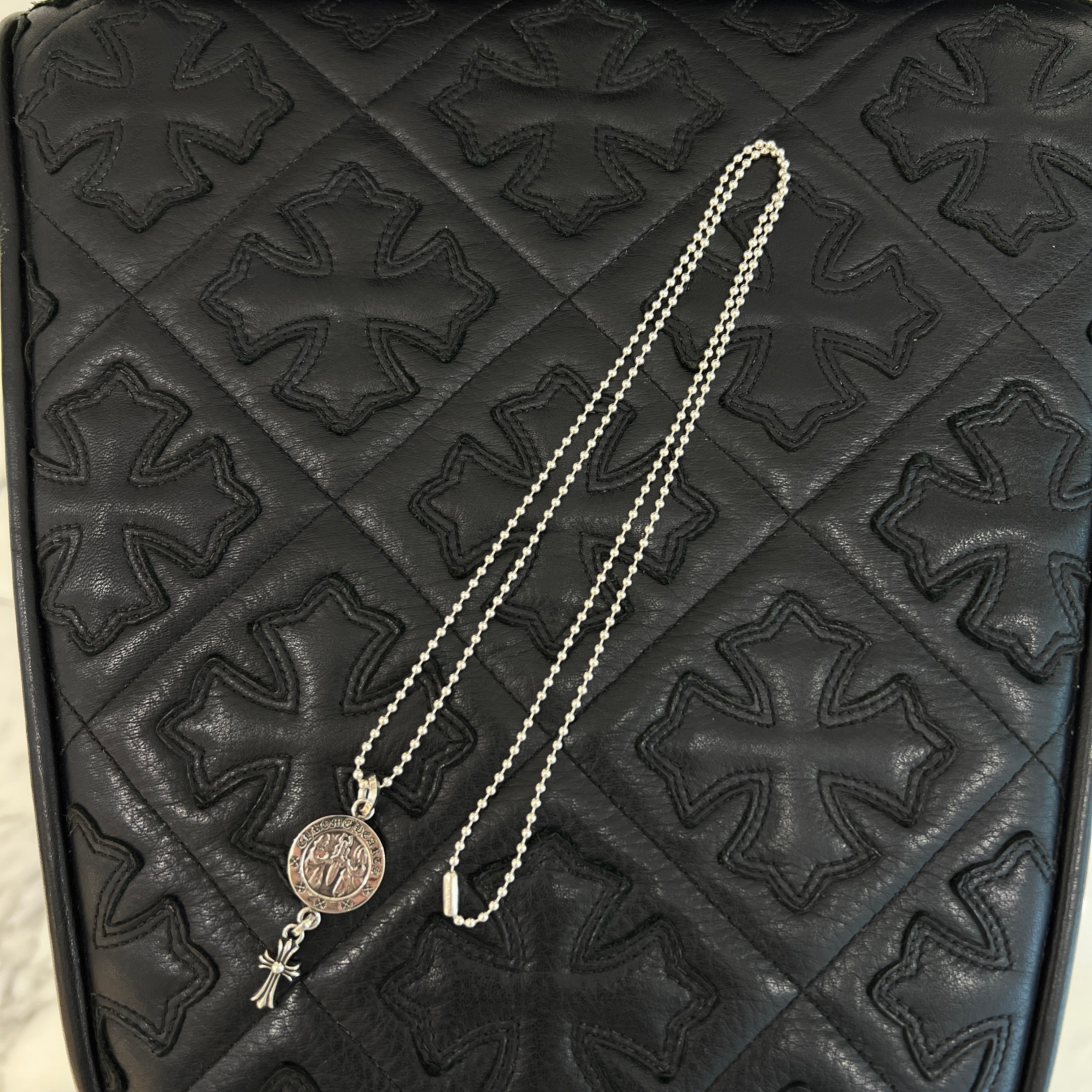 CHROME HEARTS Baby Fat Angel Medal Charm V2 Neckless Size 29 Inch クロムハーツ ベイビーファットエンジェルメダルチャーム V2 ネックレス サイズ29インチ