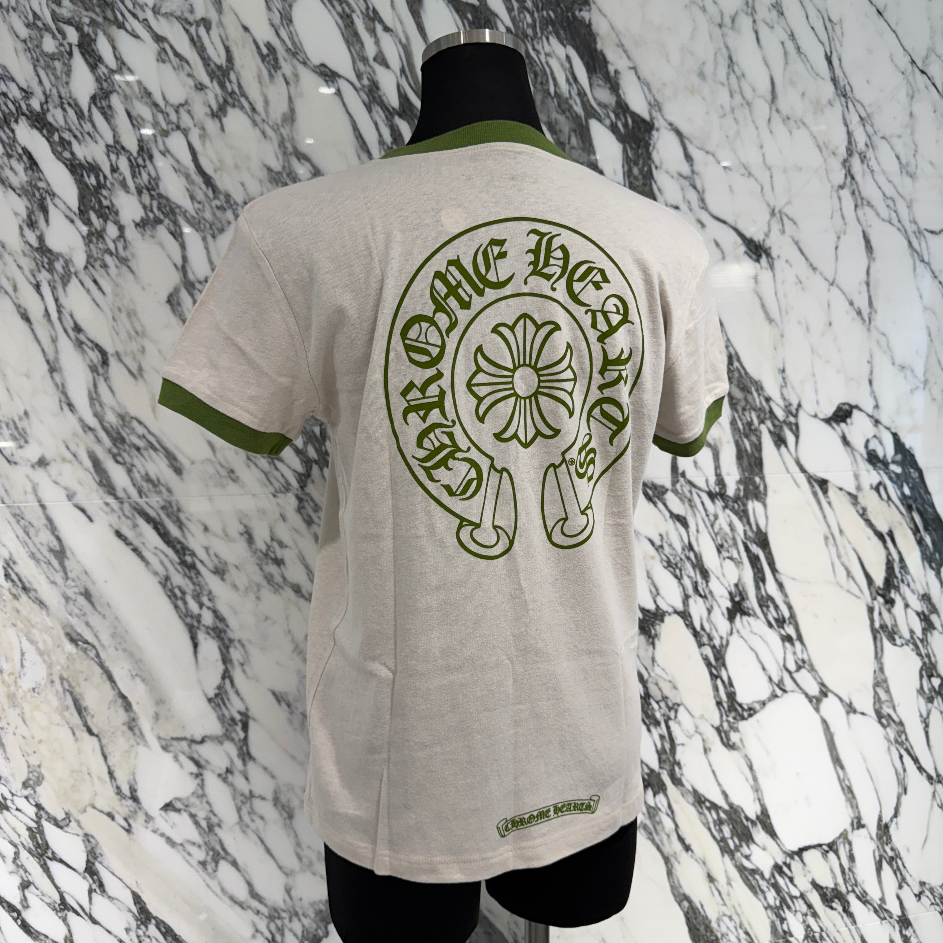 CHROME HEARTS Back Horseshoe Print Ringer Tee Size S クロムハーツ バックホースシュープリント リンガーTシャツ サイズS