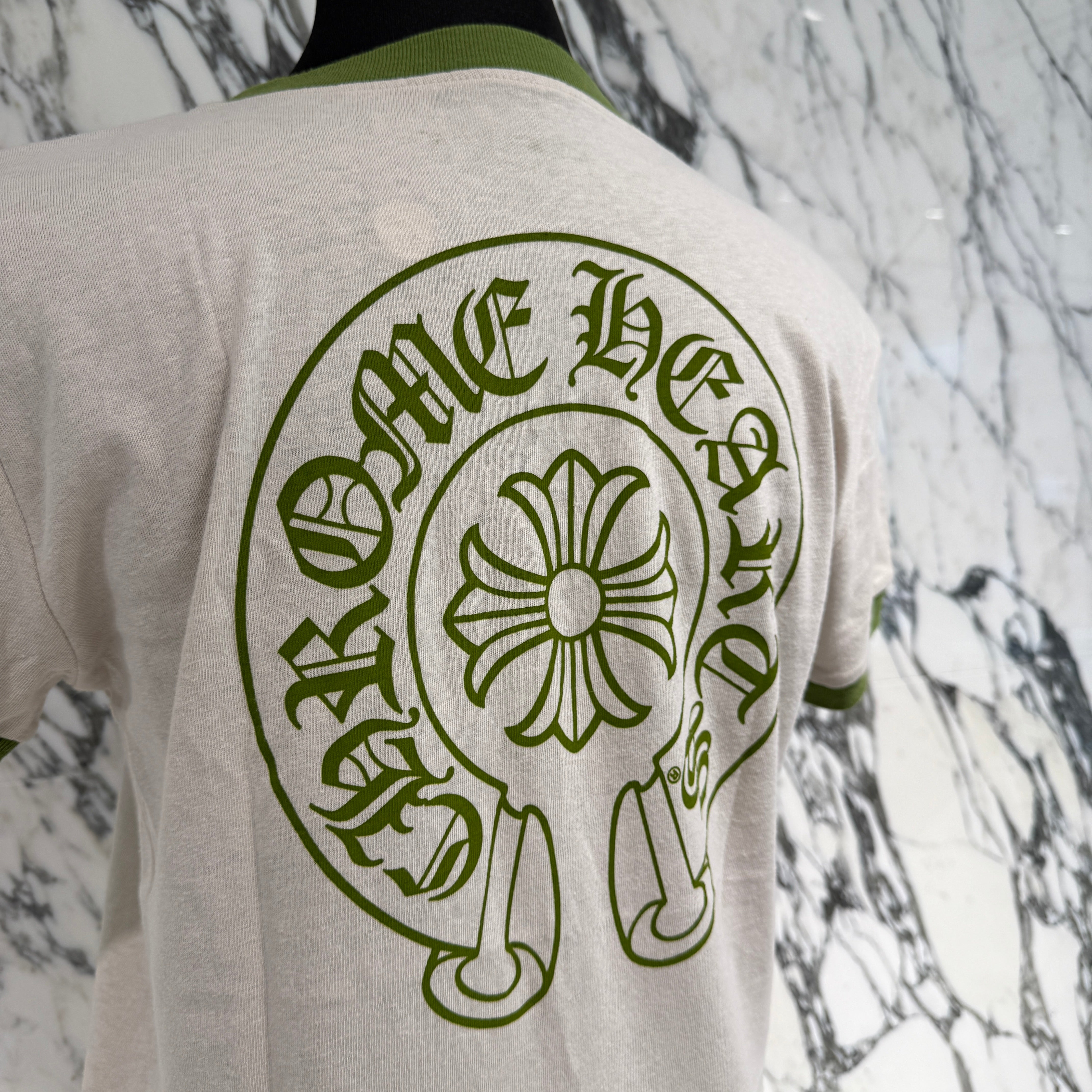 CHROME HEARTS Back Horseshoe Print Ringer Tee Size M クロムハーツ バックホースシュープリント リンガーTシャツ サイズM