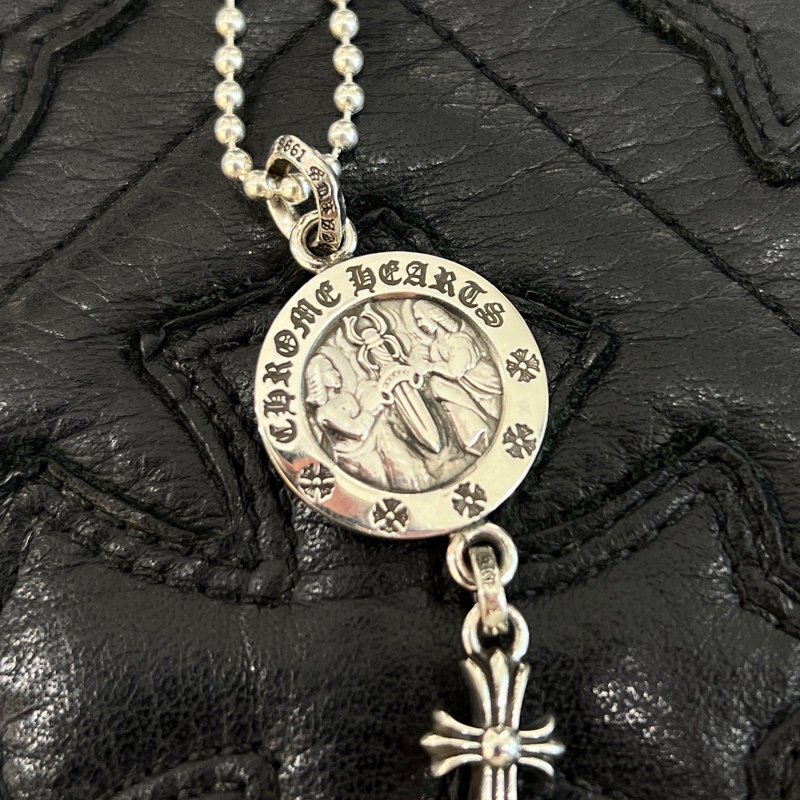 CHROME HEARTS Baby Fat Angel Medal Charm V2 Neckless Size 29 Inch クロムハーツ ベイビーファットエンジェルメダルチャーム V2 ネックレス サイズ29インチ