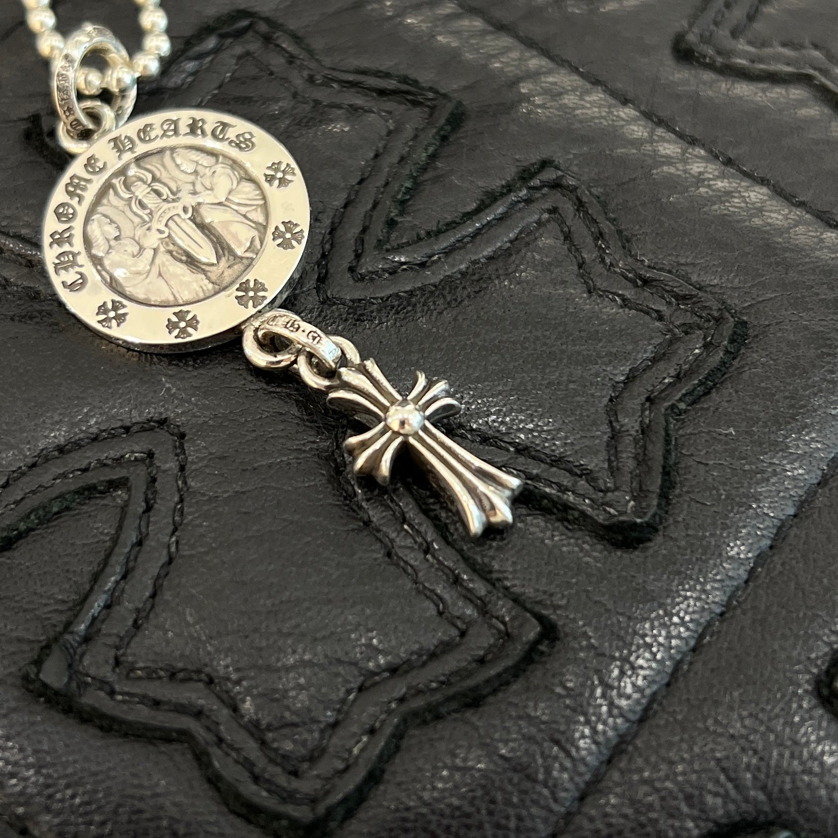 CHROME HEARTS Baby Fat Angel Medal Charm V2 Neckless Size 29 Inch クロムハーツ ベイビーファットエンジェルメダルチャーム V2 ネックレス サイズ29インチ