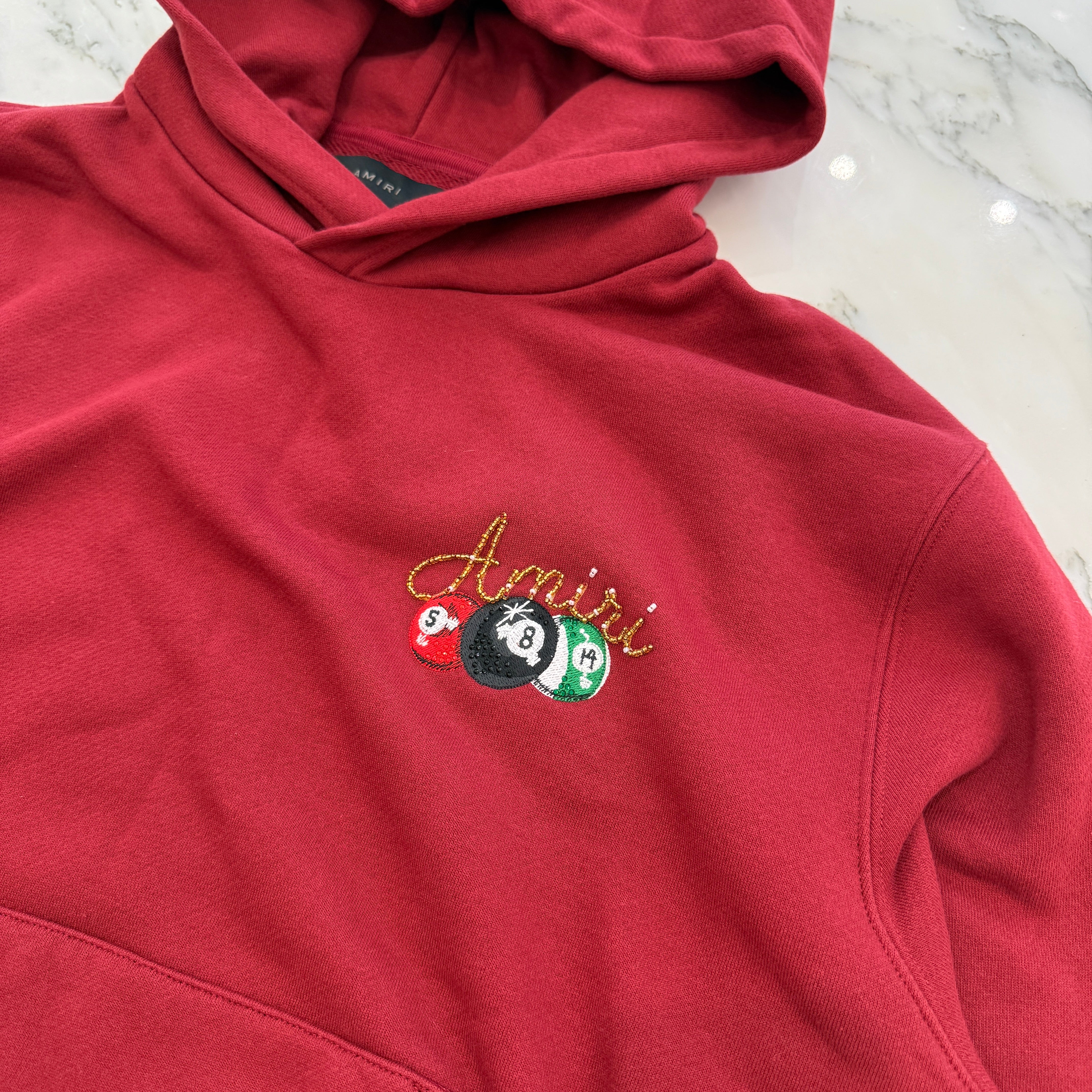 AMIRI Crystal Pool Cue Hoodie AMJYHD1078 Size XL アミリ クリスタル プール キュー プルオーバーフーディ サイズXL