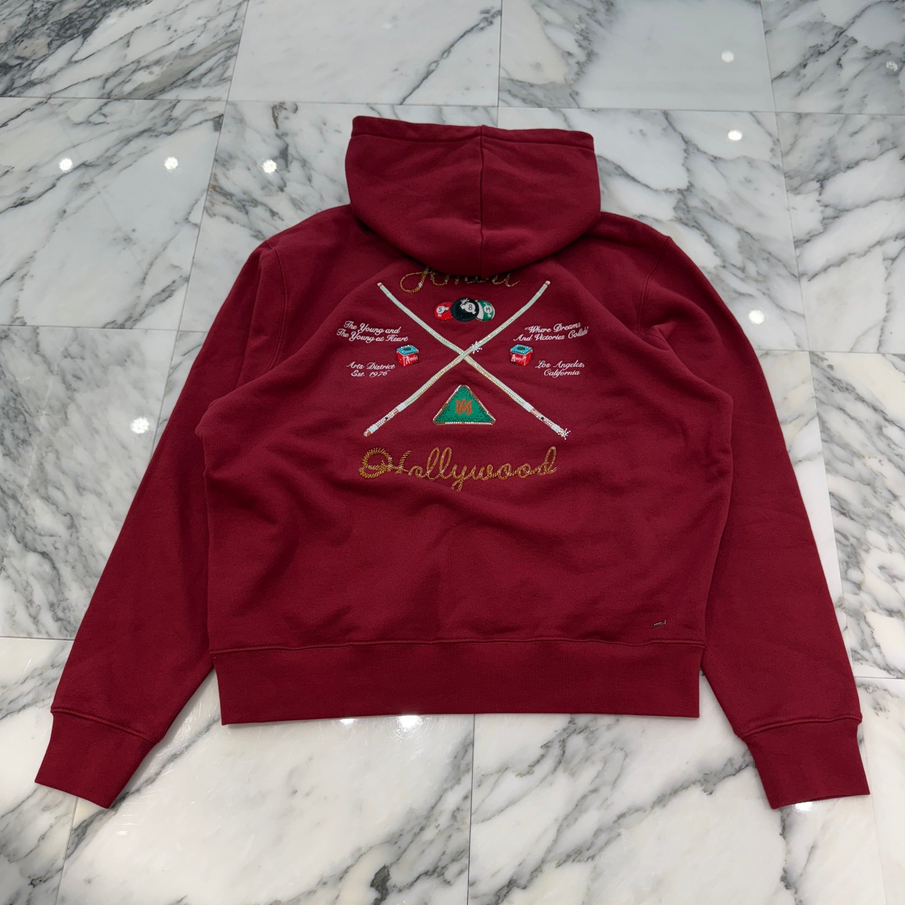 AMIRI Crystal Pool Cue Hoodie AMJYHD1078 Size XL アミリ クリスタル プール キュー プルオーバーフーディ サイズXL