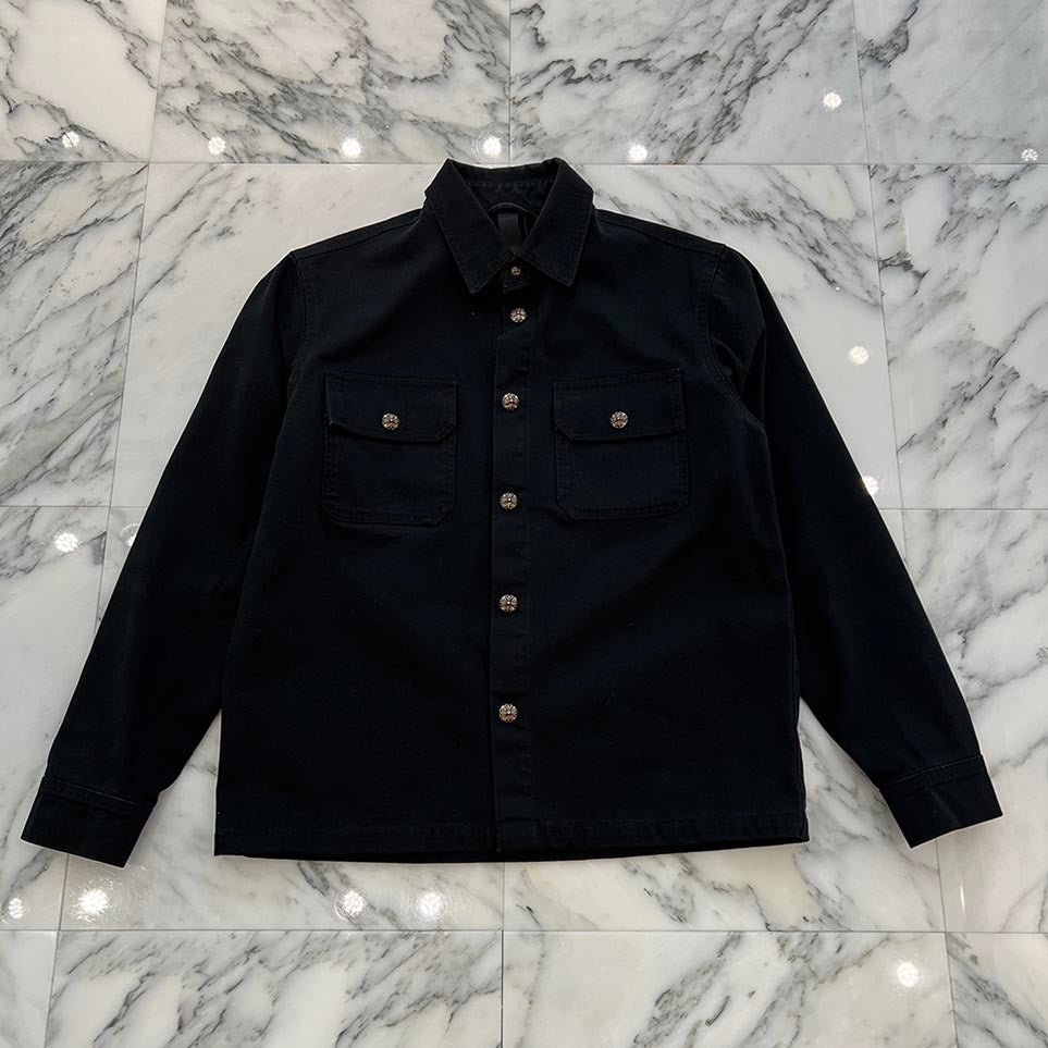 CHROME HEARTS Y NOT WORK DOG Cross Ball Button Shirt Jacket Size M クロムハーツ ワイノット ワークドッグ クロスボールボタン シャツジャケット サイズM