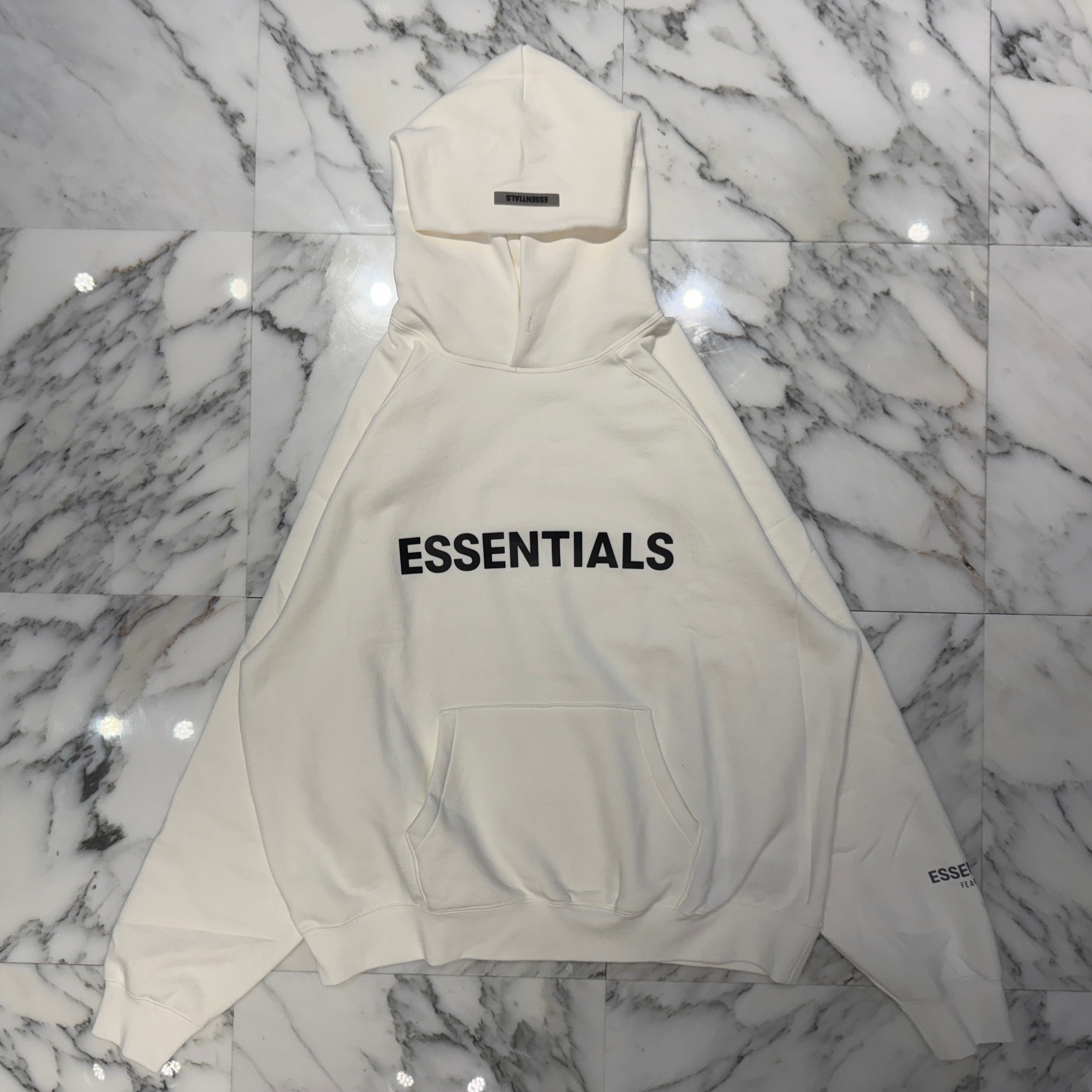 FEAR OF GOD ESSENTIALS 2020SS 3D Silicon Applique Pullover Hoodie Size L フィアオブゴッド エッセンシャル 3Dシリコンアップリケ プルオーバー フーディー サイズL
