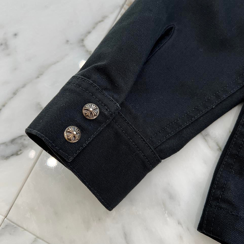 CHROME HEARTS Y NOT WORK DOG Cross Ball Button Shirt Jacket Size M