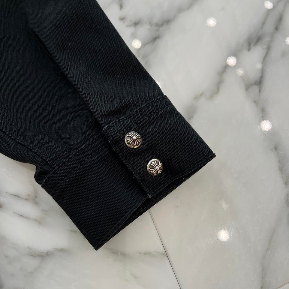 CHROME HEARTS Y NOT WORK DOG Cross Ball Button Shirt Jacket Size M クロムハーツ ワイノット ワークドッグ クロスボールボタン シャツジャケット サイズM