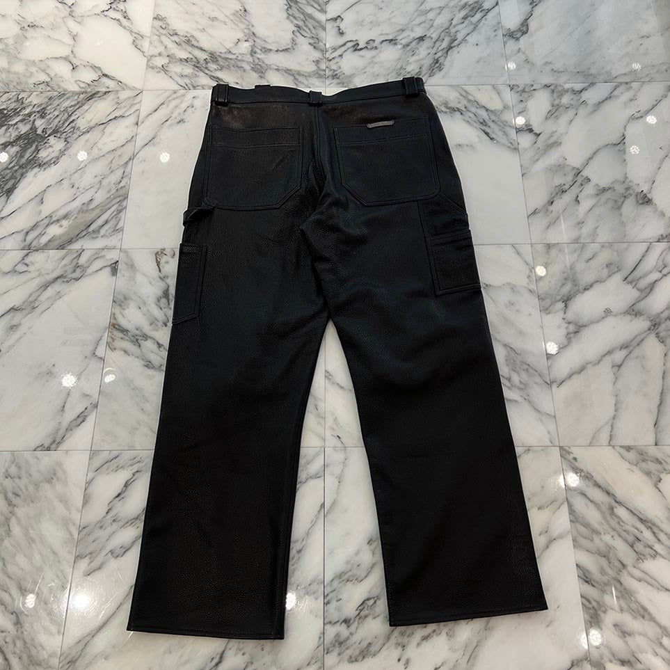 CHROME HEARTS Carpenter Double Knee Leather Pants Size 36 クロムハーツ カーペンター ダブルニー レザーパンツ サイズ36