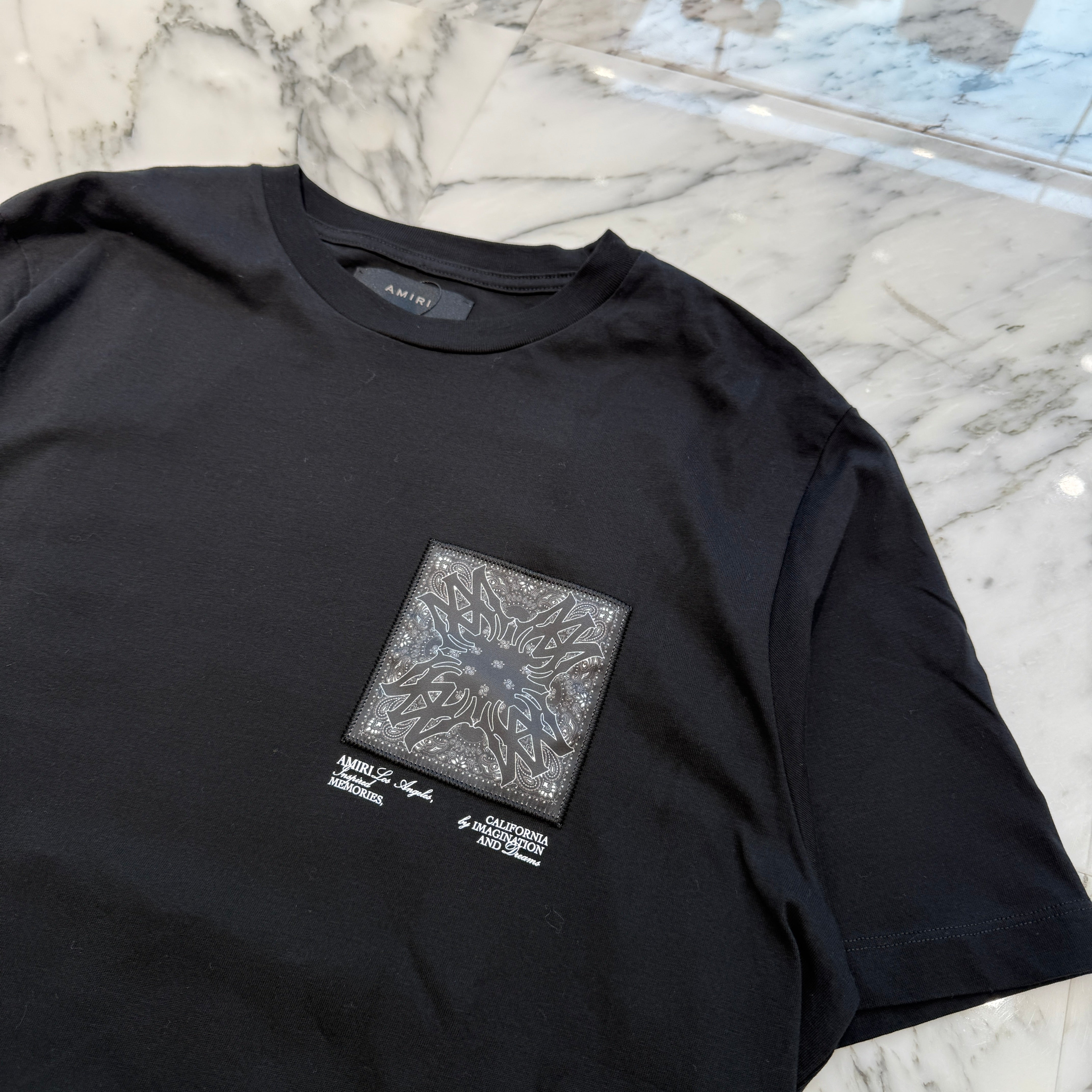 AMIRI MA Logo Bandana Applique Short Sleeve Tee AMJYTE1095 Size XL アミリ MAロゴ バンダナ アップリケ ショートスリーブTシャツ サイズXL