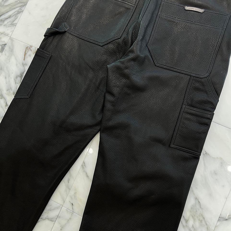 CHROME HEARTS Carpenter Double Knee Leather Pants Size 36 クロムハーツ カーペンター ダブルニー レザーパンツ サイズ36
