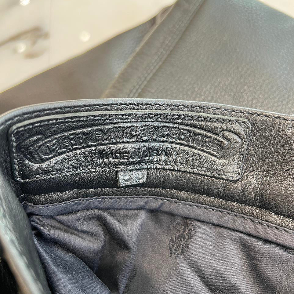 CHROME HEARTS Carpenter Double Knee Leather Pants Size 36 クロムハーツ カーペンター ダブルニー レザーパンツ サイズ36