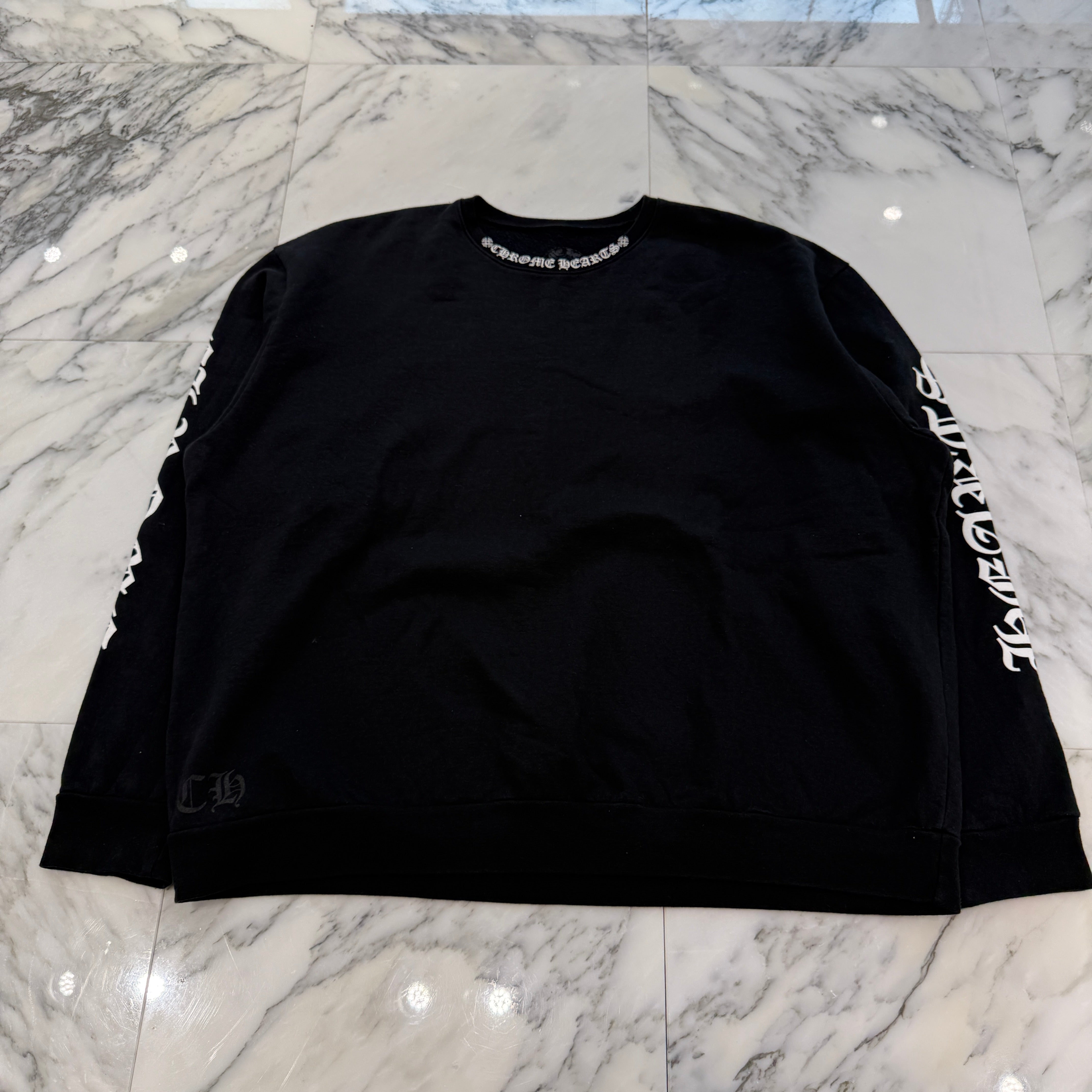◆CHROME HEARTS◆ネック ロゴ クルーネック スウェットシャツ CHROME HEARTS☆ネックロゴ クルーネック スウェットシャツ