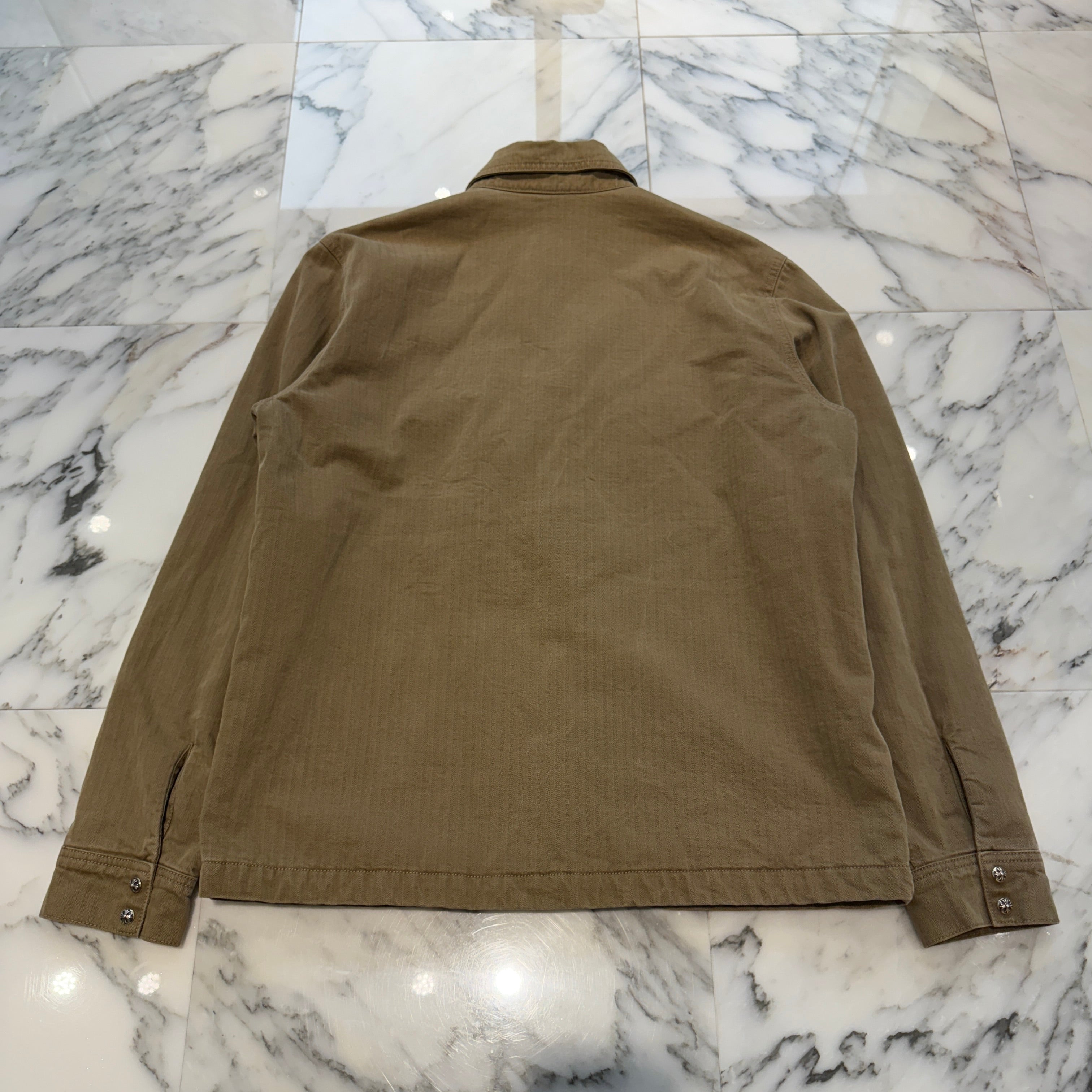 CHROME HEARTS Y NOT WORK DOG Herringbone Shirt Jacket Size L クロムハーツ ワイノット ワークドッグ ヘリンボーン シャツジャケット サイズL