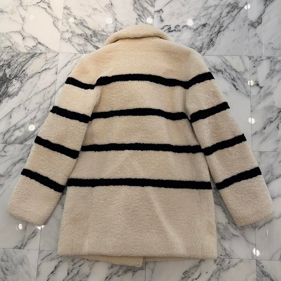 SAINT LAURENT PARIS 2019AW Double Breasted Mouton Coat 572854 Y7SJ2 Size S サンローランパリ ダブルブレステッド ムートンコート サイズS