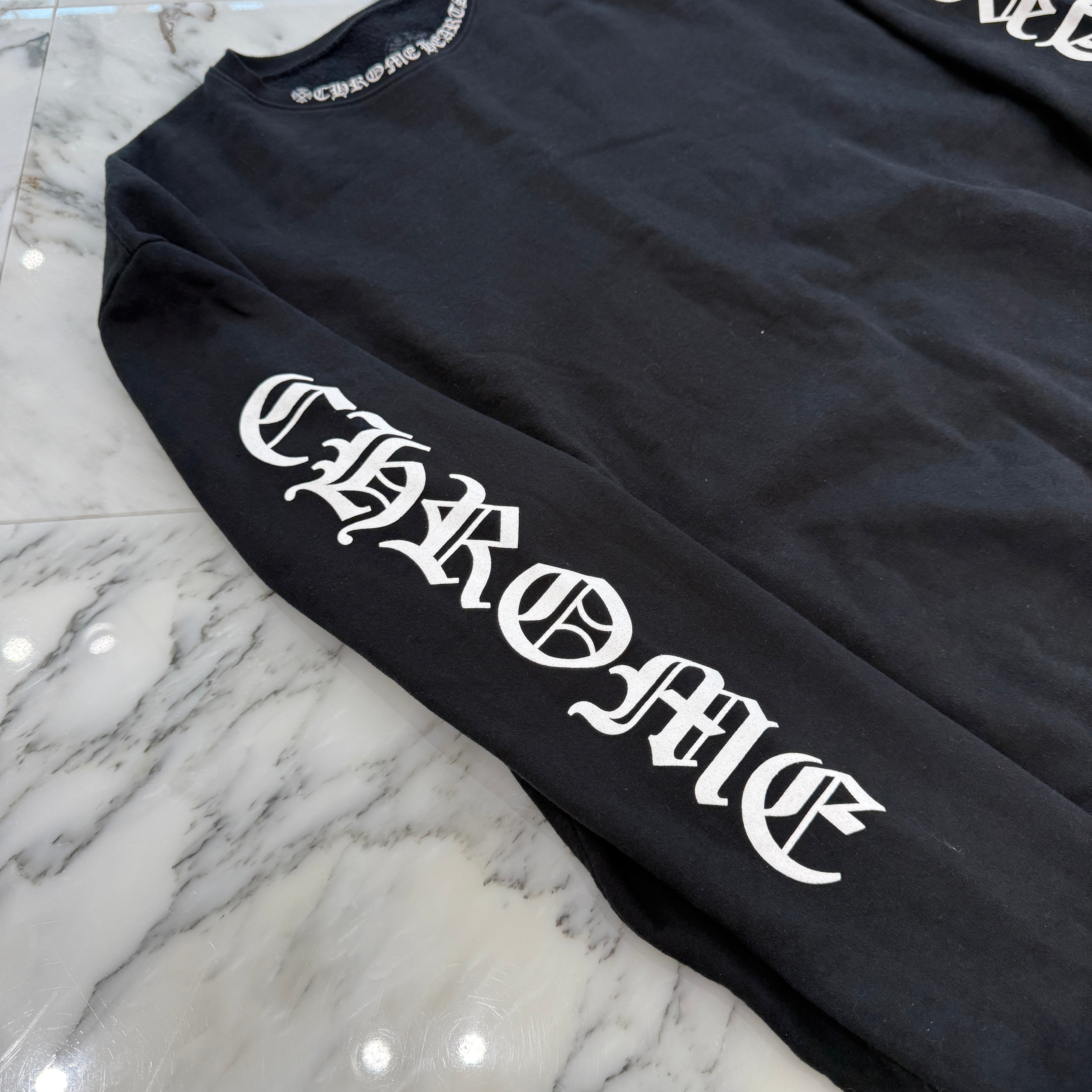 CHROME HEARTS Neck Logo Crewneck Sweatshirt Size XL クロム