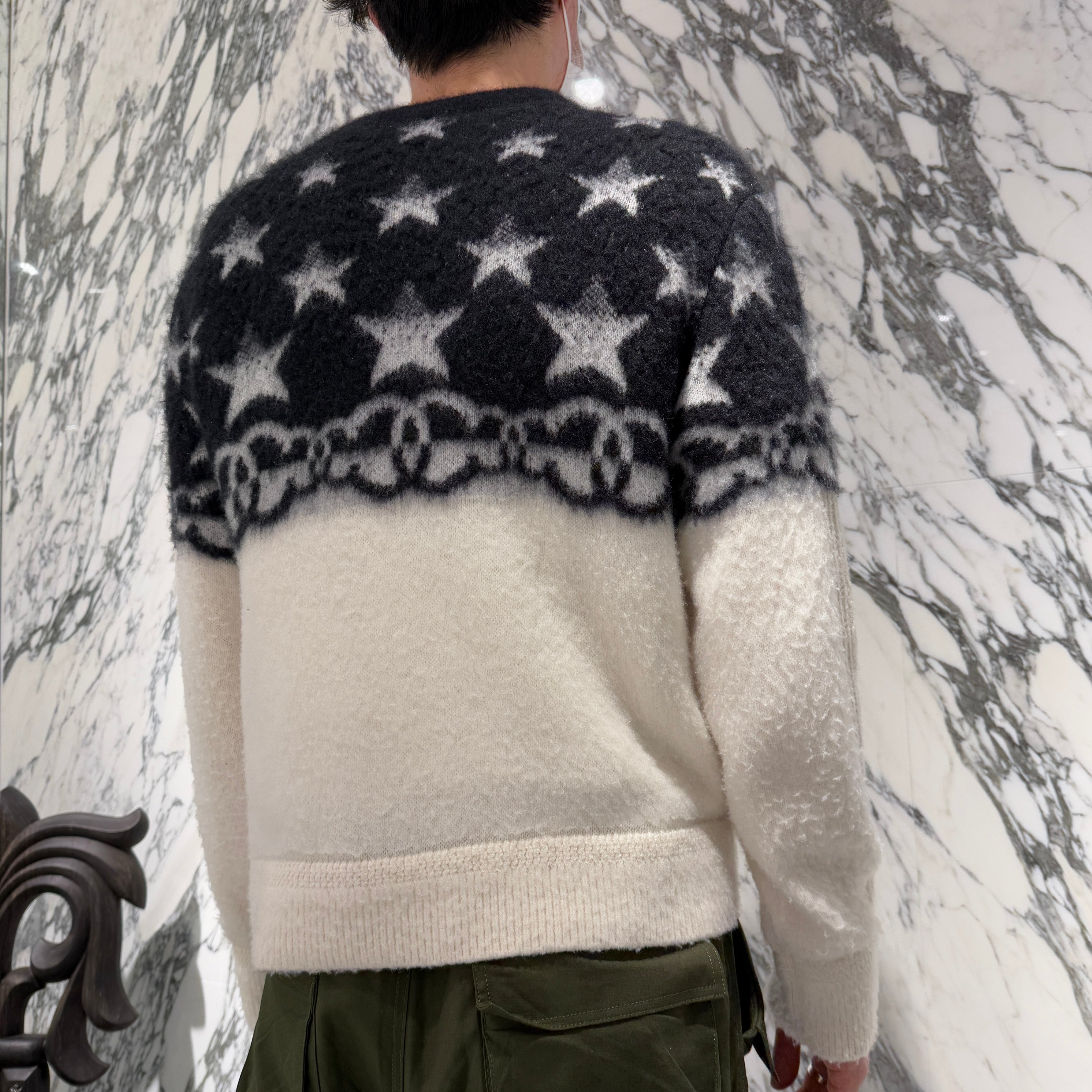 本物 シャネル カシミヤ100% アートデザイン ノースリーブ ニット セーター CHANEL - 本物 シャネル カシミヤ100% アートデザイン ノースリーブ