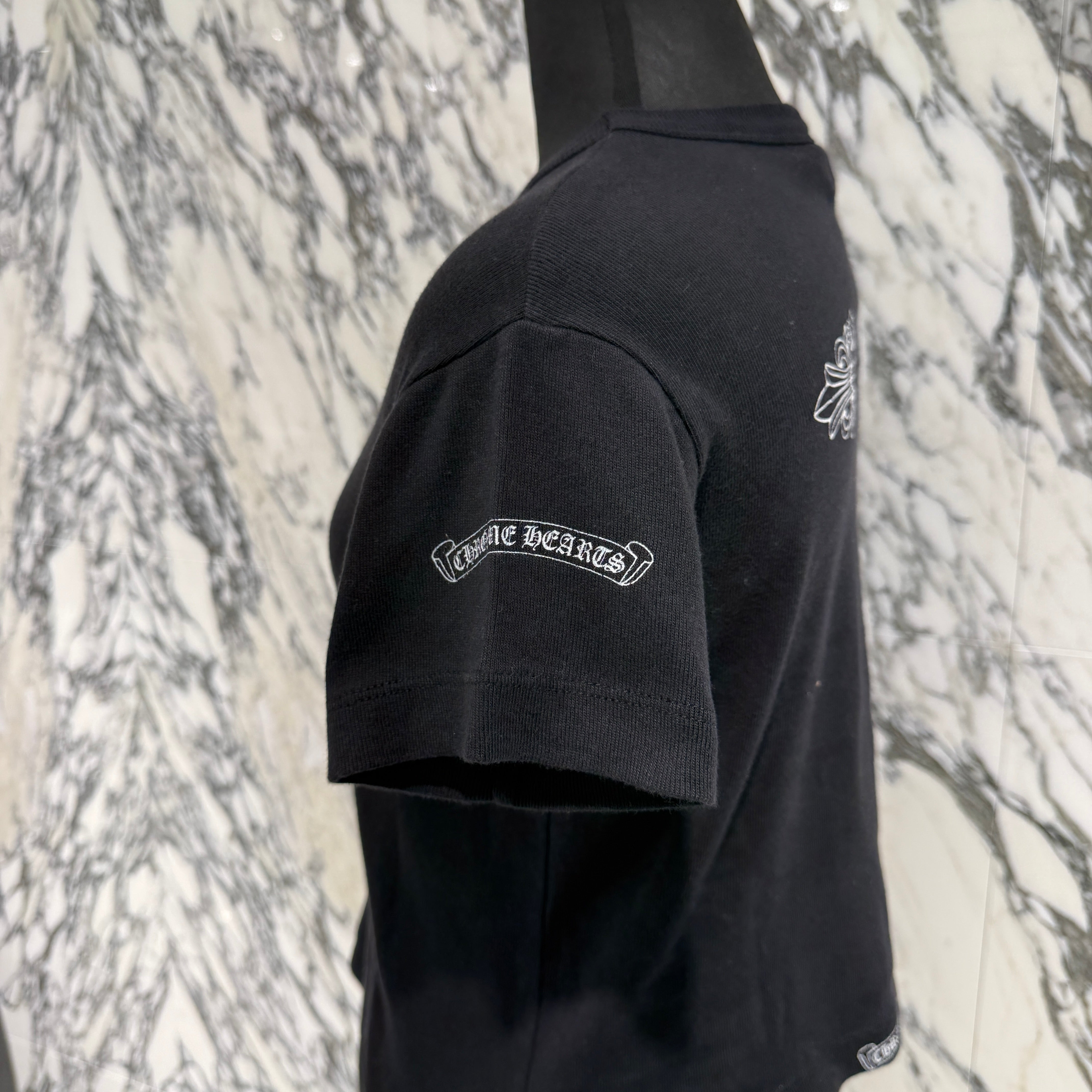 CHROME HEARTS Back Floral Cross Print Ladies Tee クロムハーツ バック フローラルクロス プリント レディースTシャツ