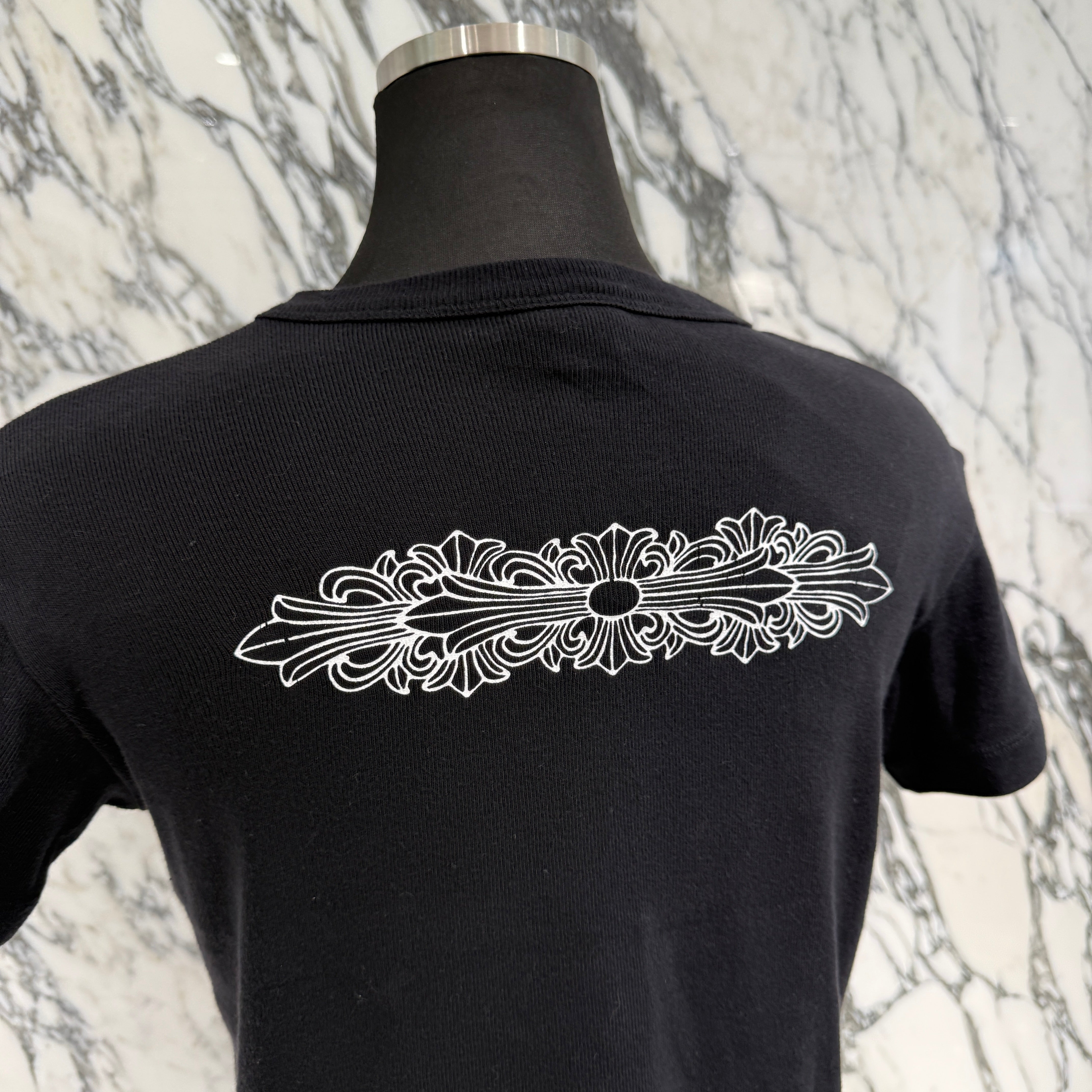 CHROME HEARTS Back Floral Cross Print Ladies Tee クロムハーツ バック フローラルクロス プリント レディースTシャツ