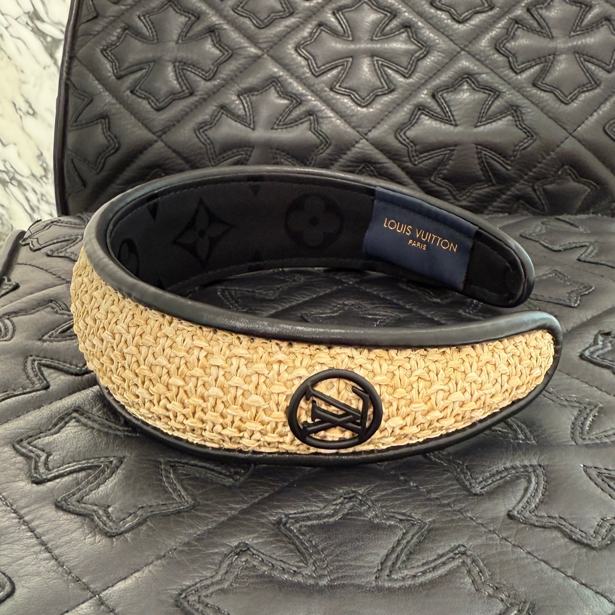【美品】ルイヴィトン／ヘッドバンド ラフィア M77534 LOUIS VUITTON Raffia Headband M77534 ルイヴィトン ラフィア