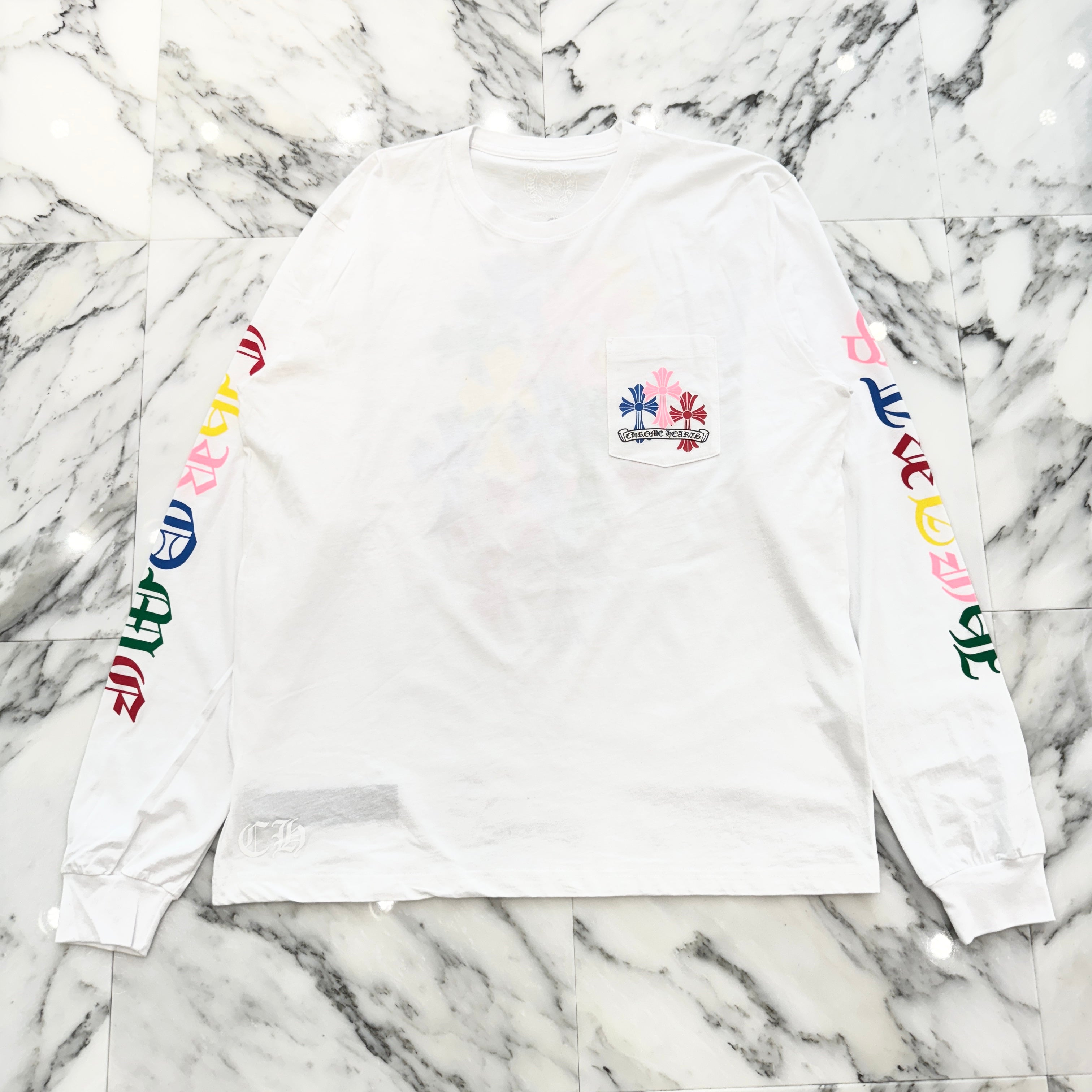 CHROME HEARTS 2021SS MLTCOL CEM CRS Long Sleeve Tee Size XL クロムハーツ マルチカラー セメタリークロス ロングスリーブTシャツ サイズXL