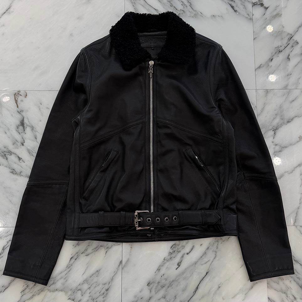 CHROME HEARTS KODIAK Boa Leather Jacket Size M クロムハーツ コディアック ボア レザージャケット サイズM