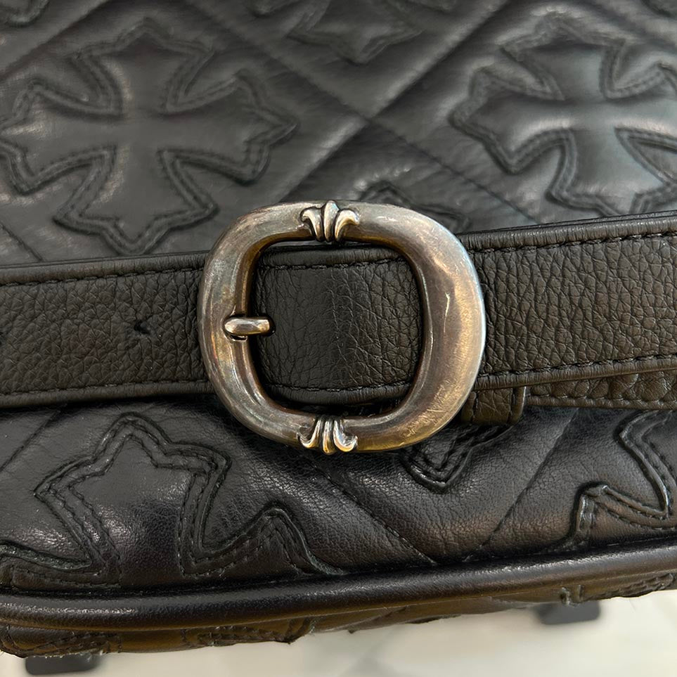 CHROME HEARTS Multi Color Cemetery Cross Patch 1 SNAT PACK MEDIUM LEATHER WAIST BAG クロムハーツ マルチカラー セメタリークロスパッチ 1スナットパック ミディアムレザー ウェストバッグ