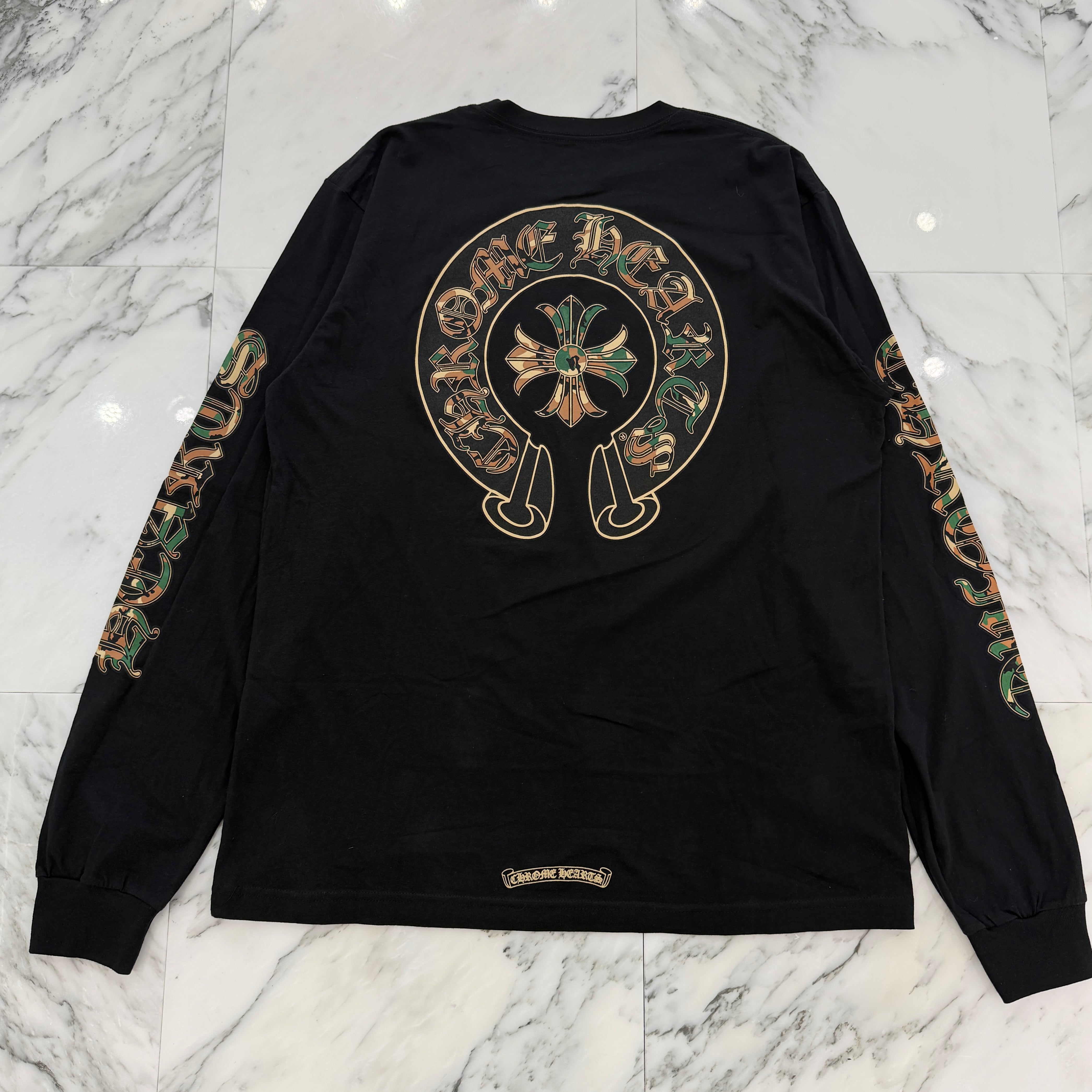 CHROME HEARTS Camo Horseshoe Long Sleeve Tee Size L クロムハ