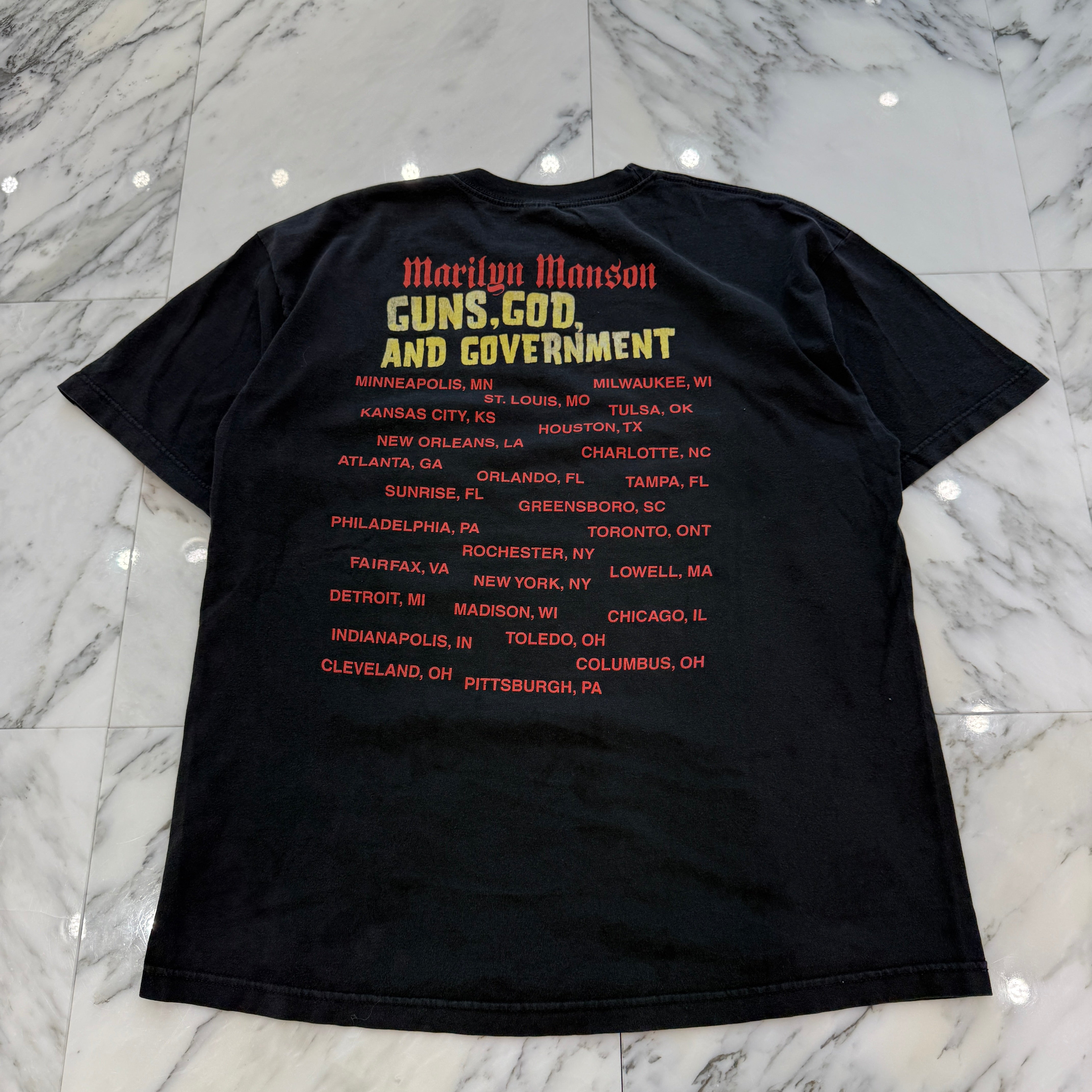 Vintage 00's Marilyn Manson "Guns God And Goverment Tour 2000" ALSTYLE S/S Tee Size XL 00's マリリン・マンソン "ガンズ・ゴッド・アンド・ガバメント ツアー 2000" アルスタイル社製 Tシャツ サイズXL