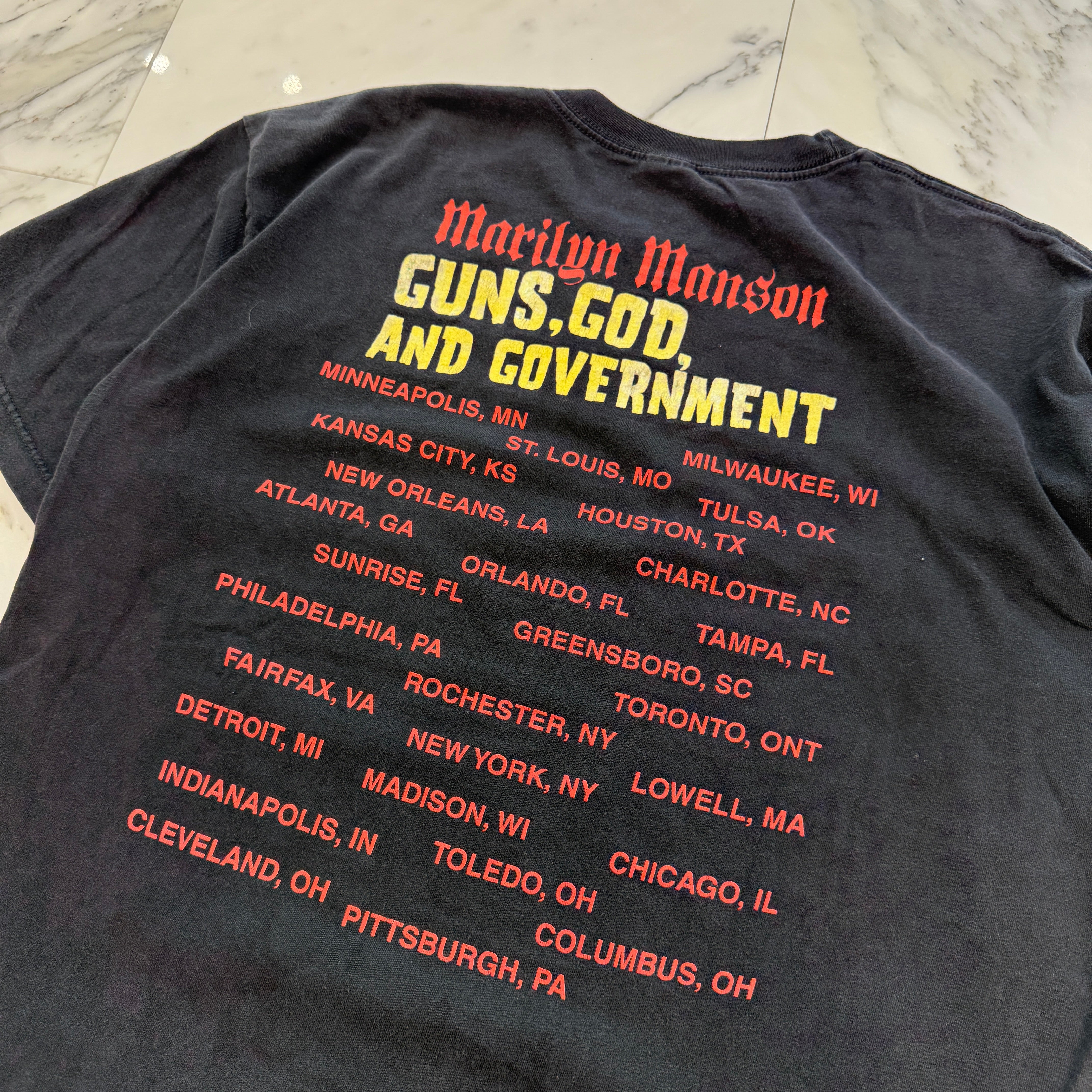Vintage 00's Marilyn Manson "Guns God And Goverment Tour 2000" ALSTYLE S/S Tee Size XL 00's マリリン・マンソン "ガンズ・ゴッド・アンド・ガバメント ツアー 2000" アルスタイル社製 Tシャツ サイズXL