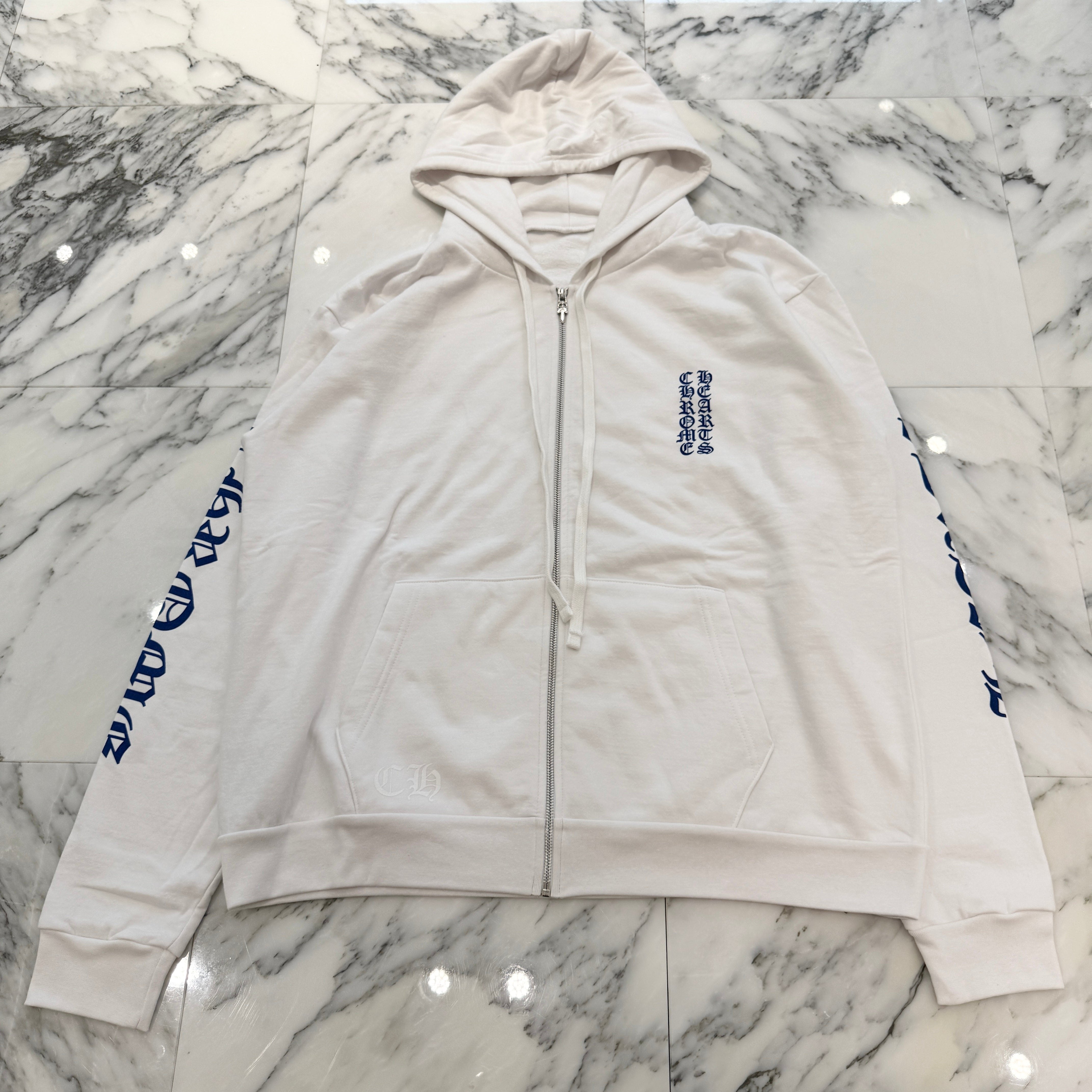 CHROME HEARTS Vertical Logo Zip Up Hoodie Size L クロム