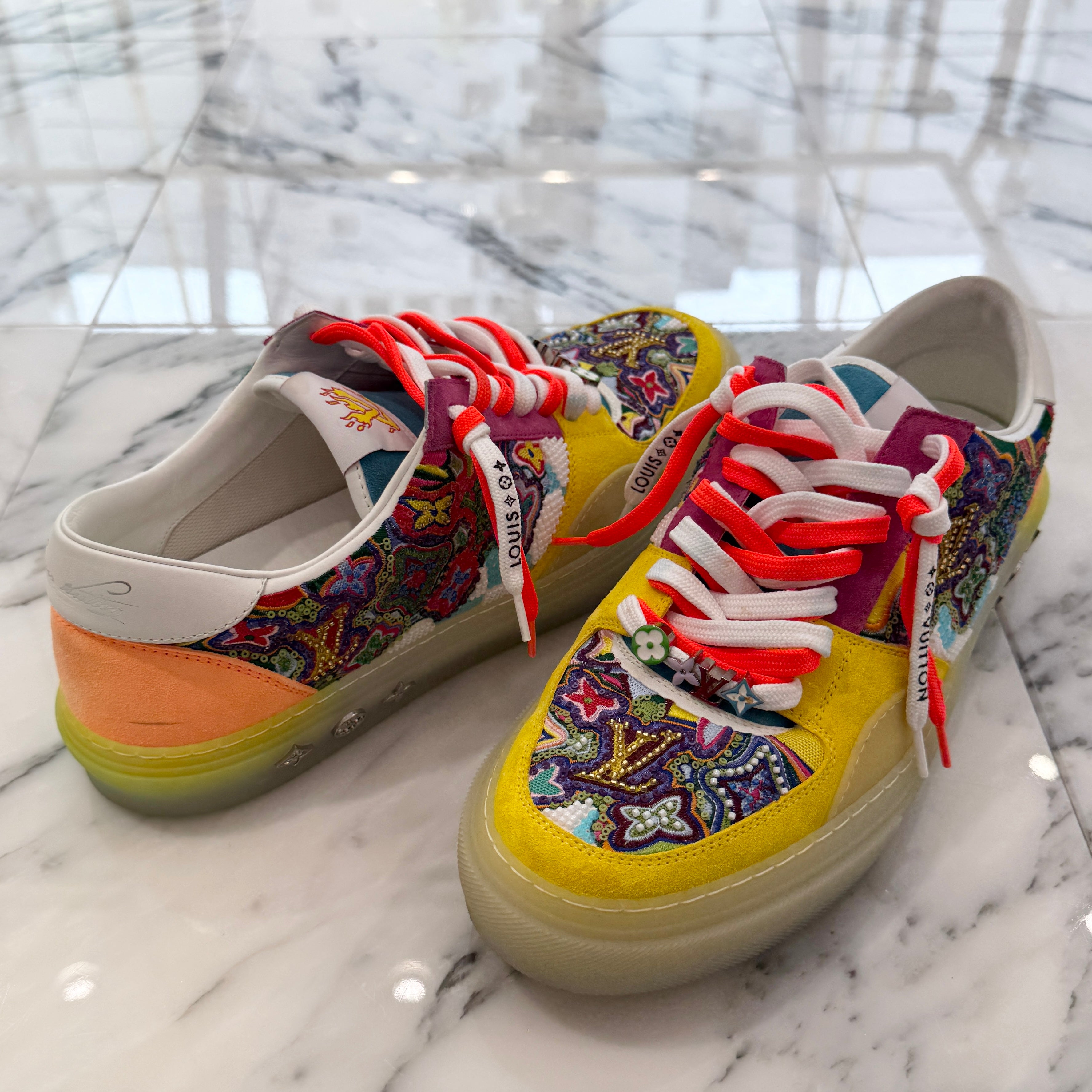 LOUIS VUITTON 2021AW LV Ollie Yellow Beads Sneakers 1A8Q49 Size 9 1/2 ルイヴィトン LVオリ イエロービーズ スニーカー サイズ9 1/2